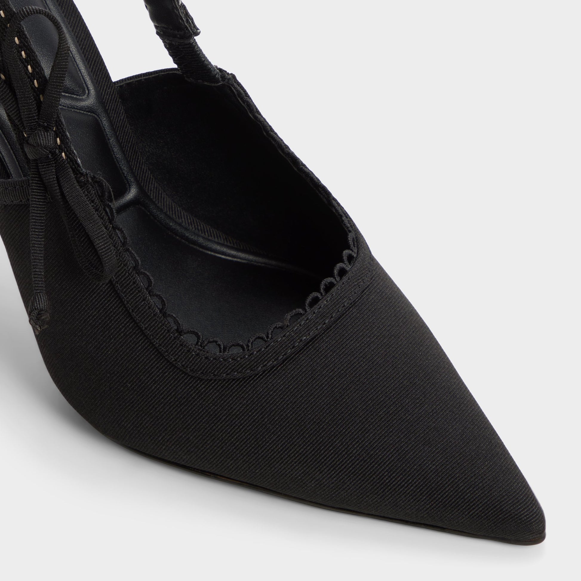 Close-up of the Other black Hennie Slingback heel