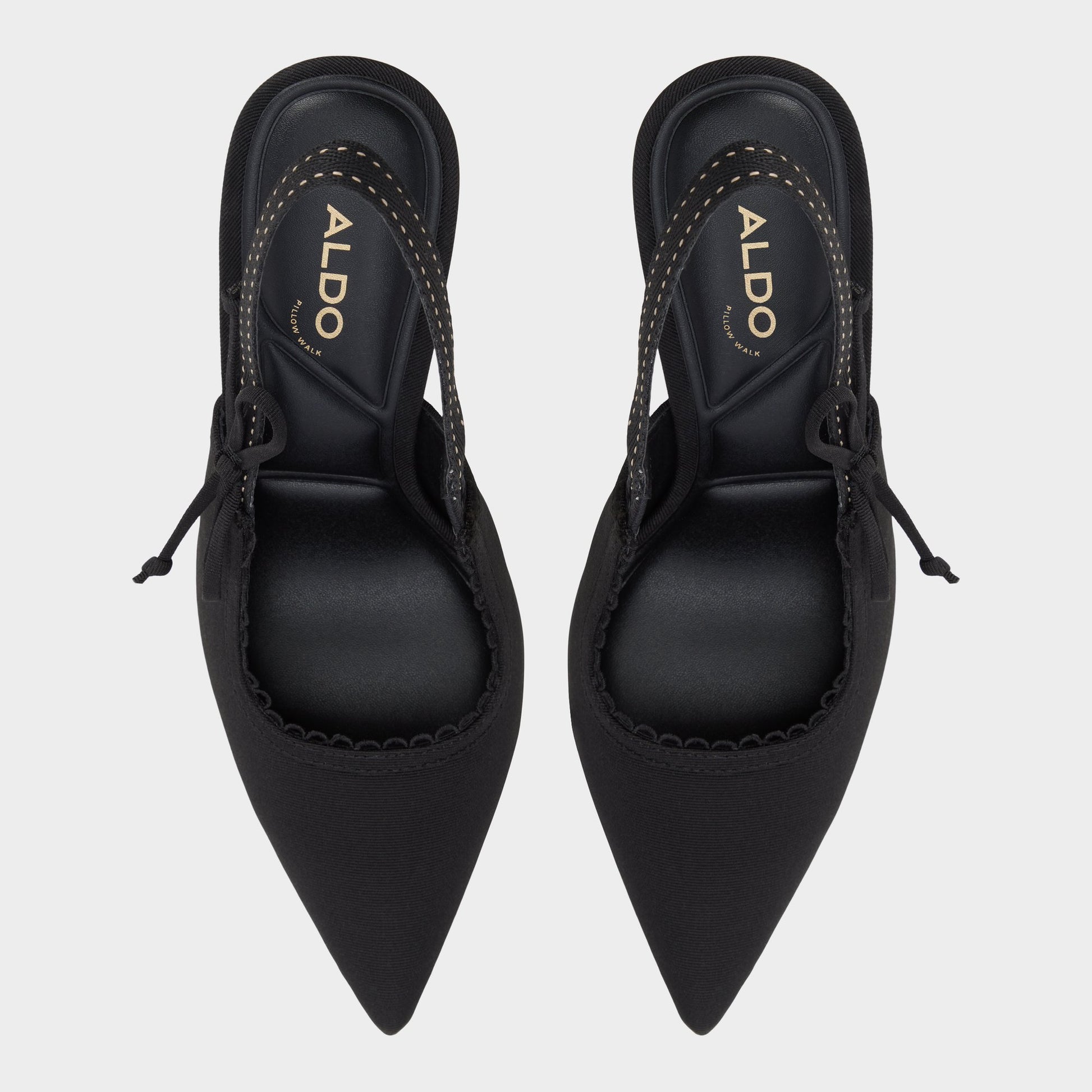 Top-down view of the Other black Hennie Slingback heel
