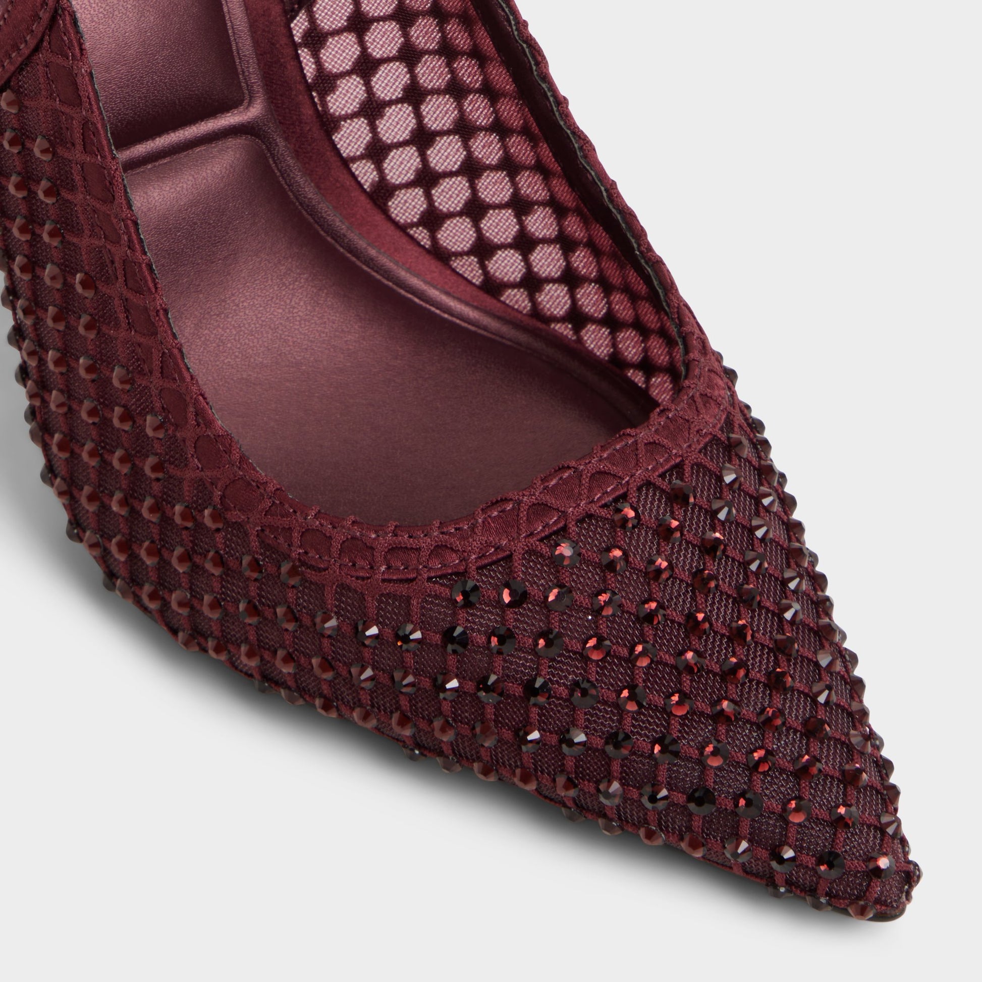 Close-up of the Burgundy Marciana Slingback heel