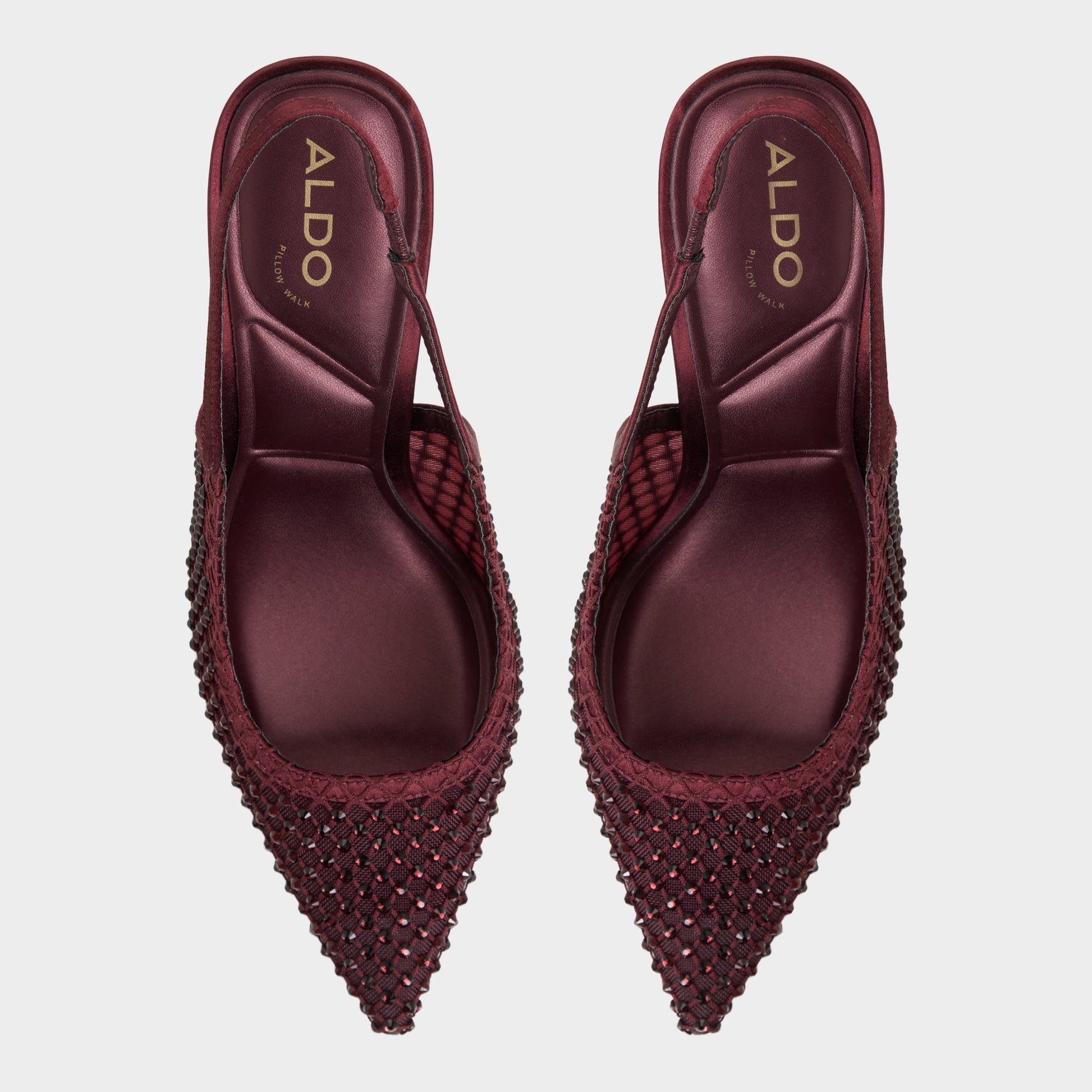 Top-down view of the Burgundy Marciana Slingback heel