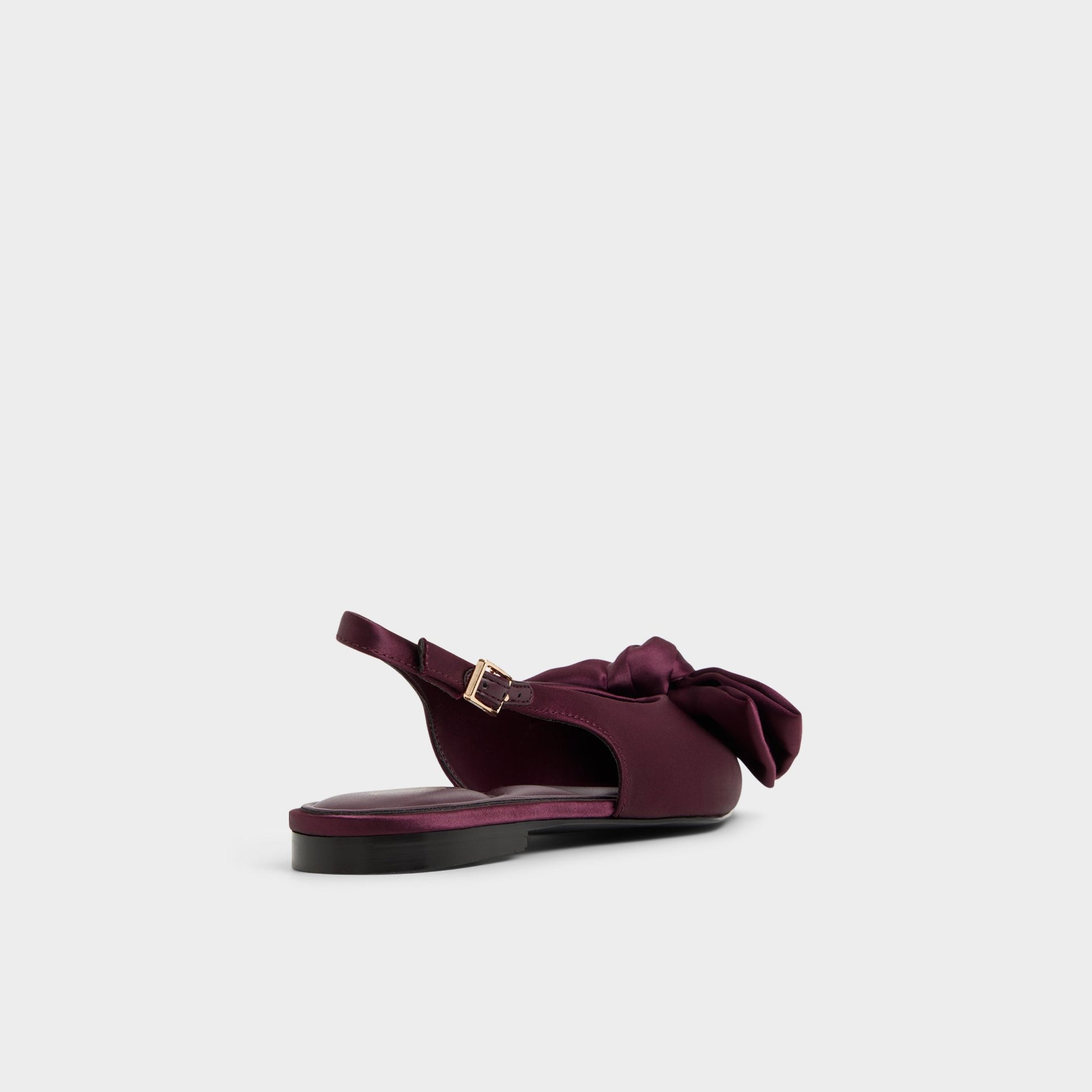 Three-quarter angle of Bordo Festive Slingback ballerina's back side