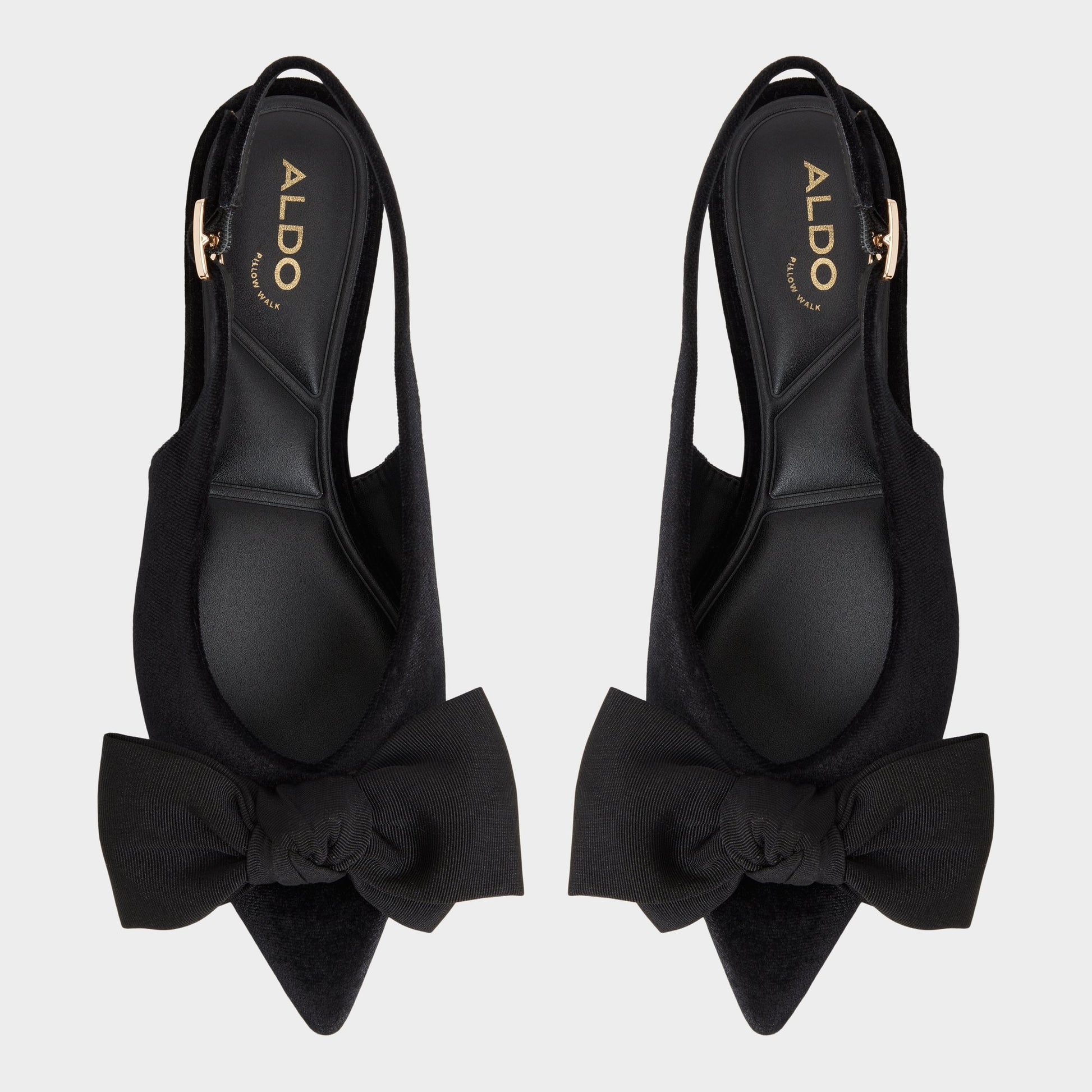 Top-down view of the Black Festive Slingback ballerina