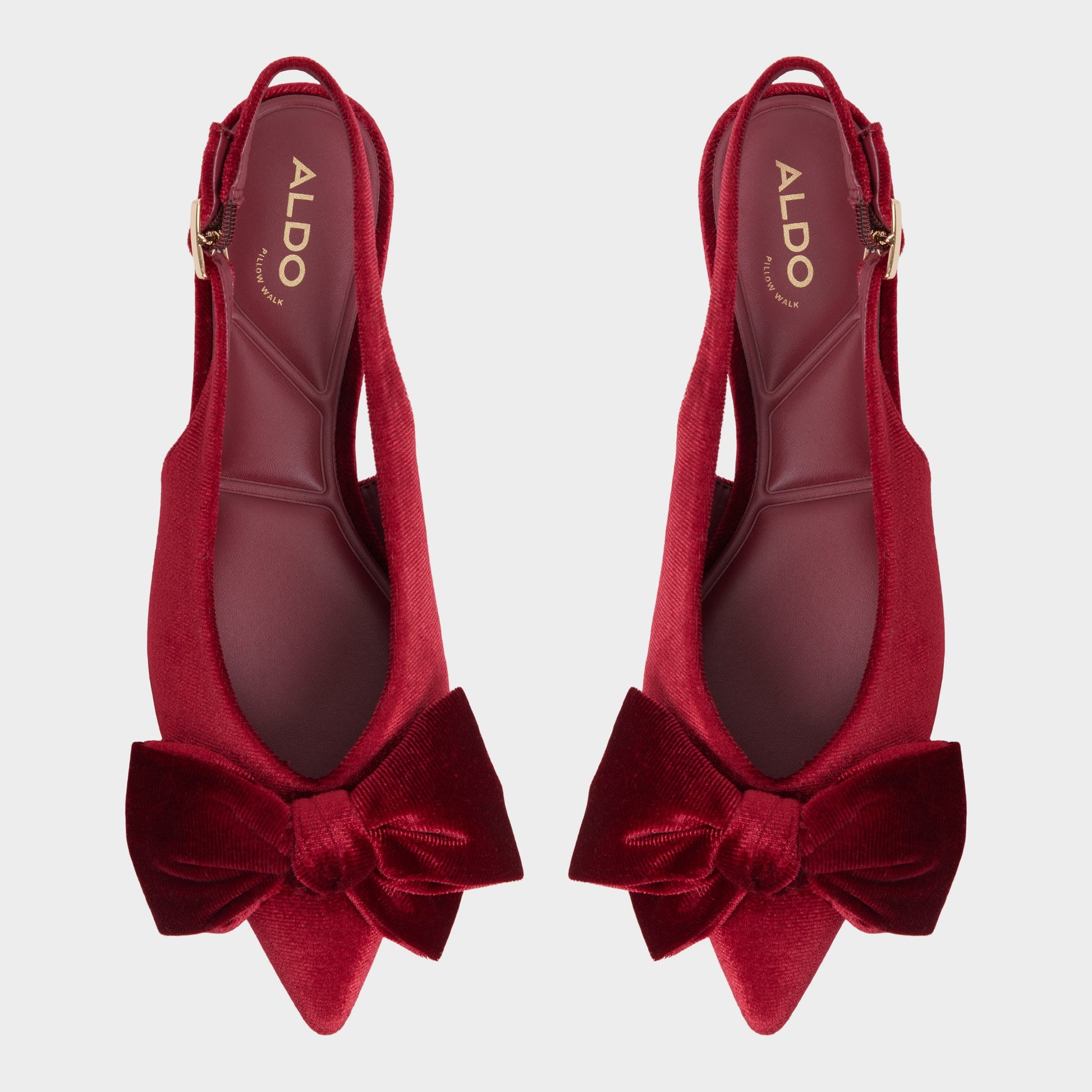 Top-down view of the Medium red Festive Slingback ballerina