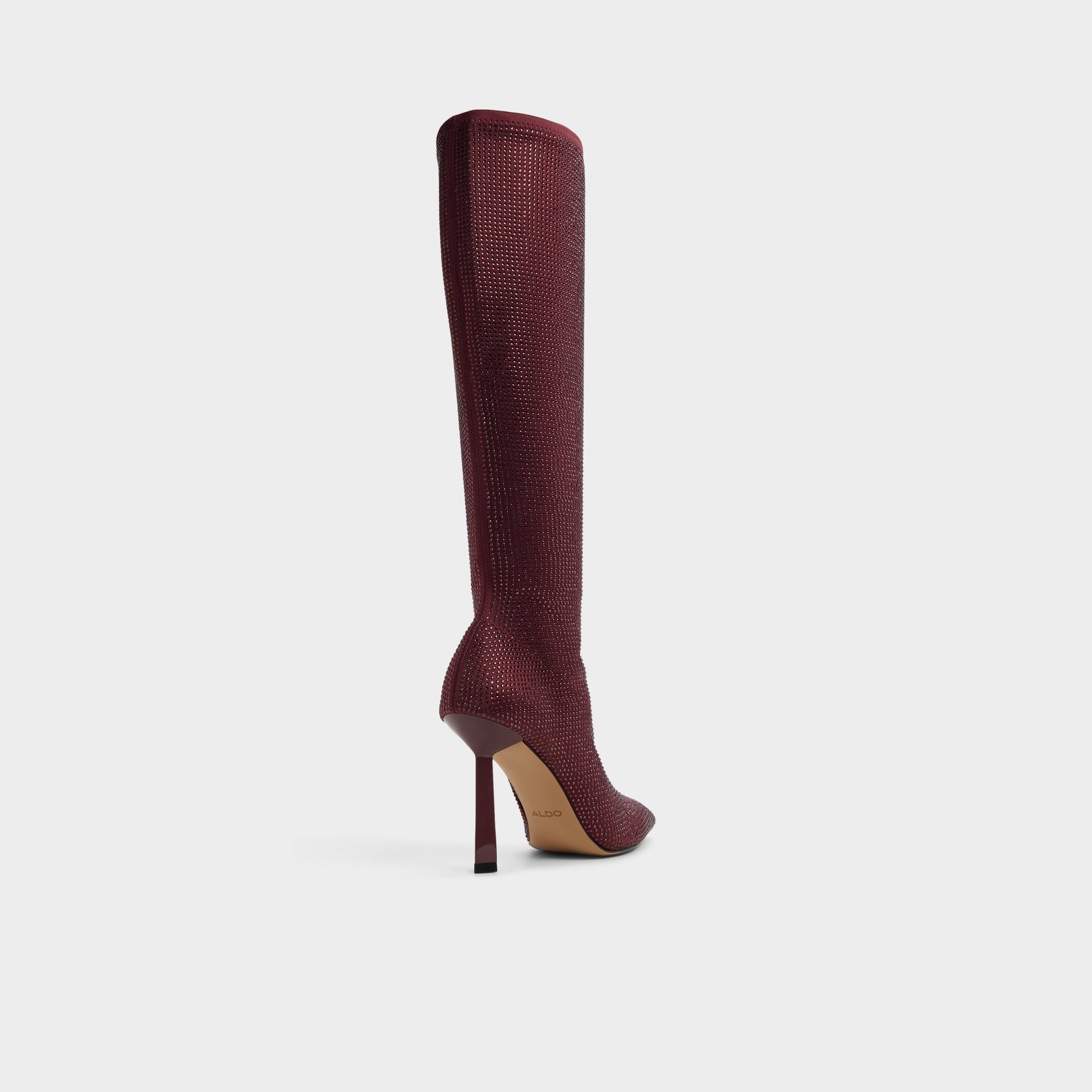 Three-quarter angle of Bordo Innez Knee-high boot's back side