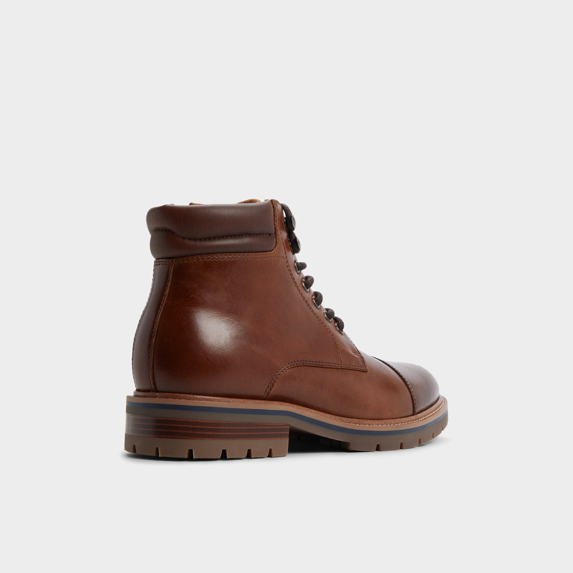 Three-quarter angle of Cognac Darion Combat boot's back side