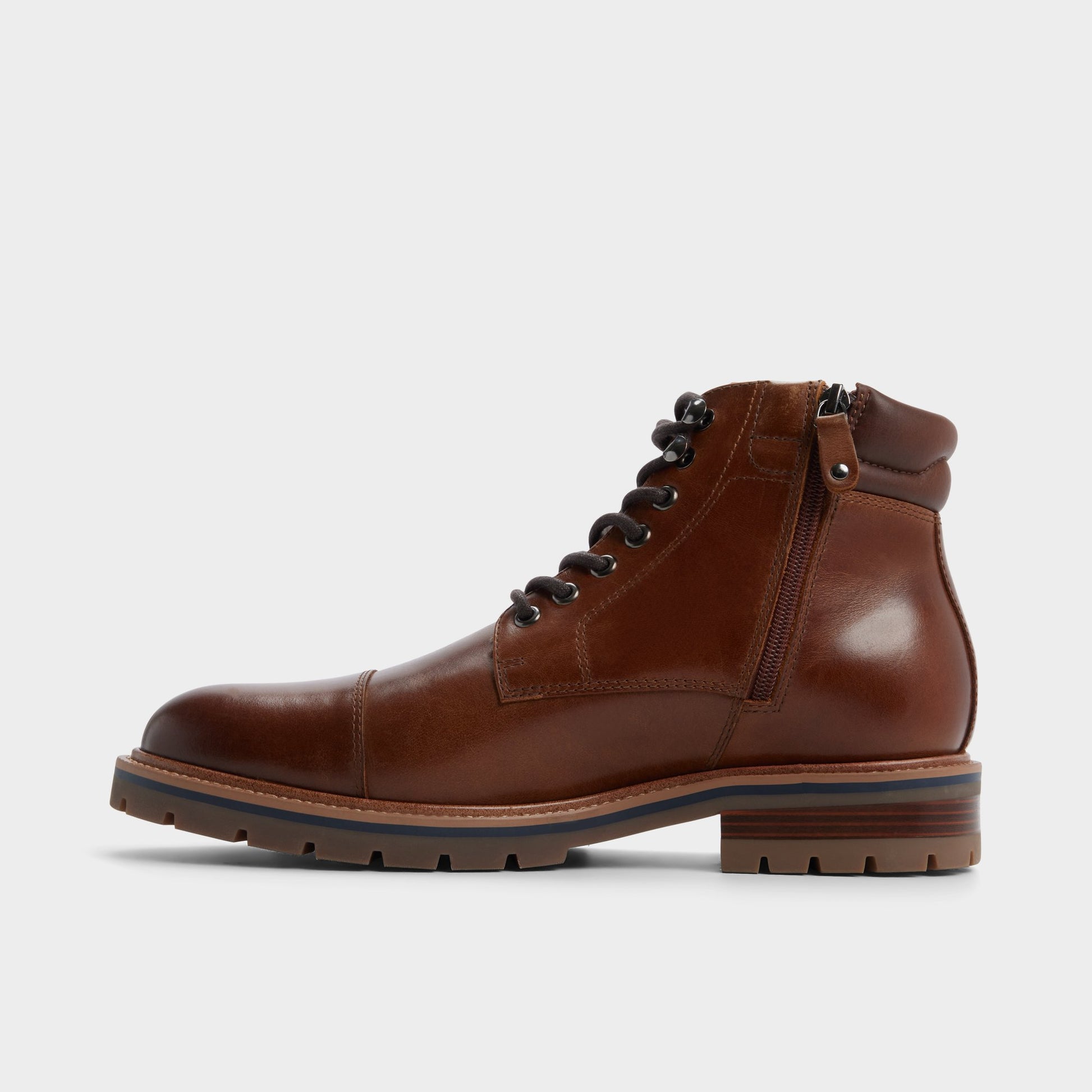 Side view of Cognac Darion Combat boot