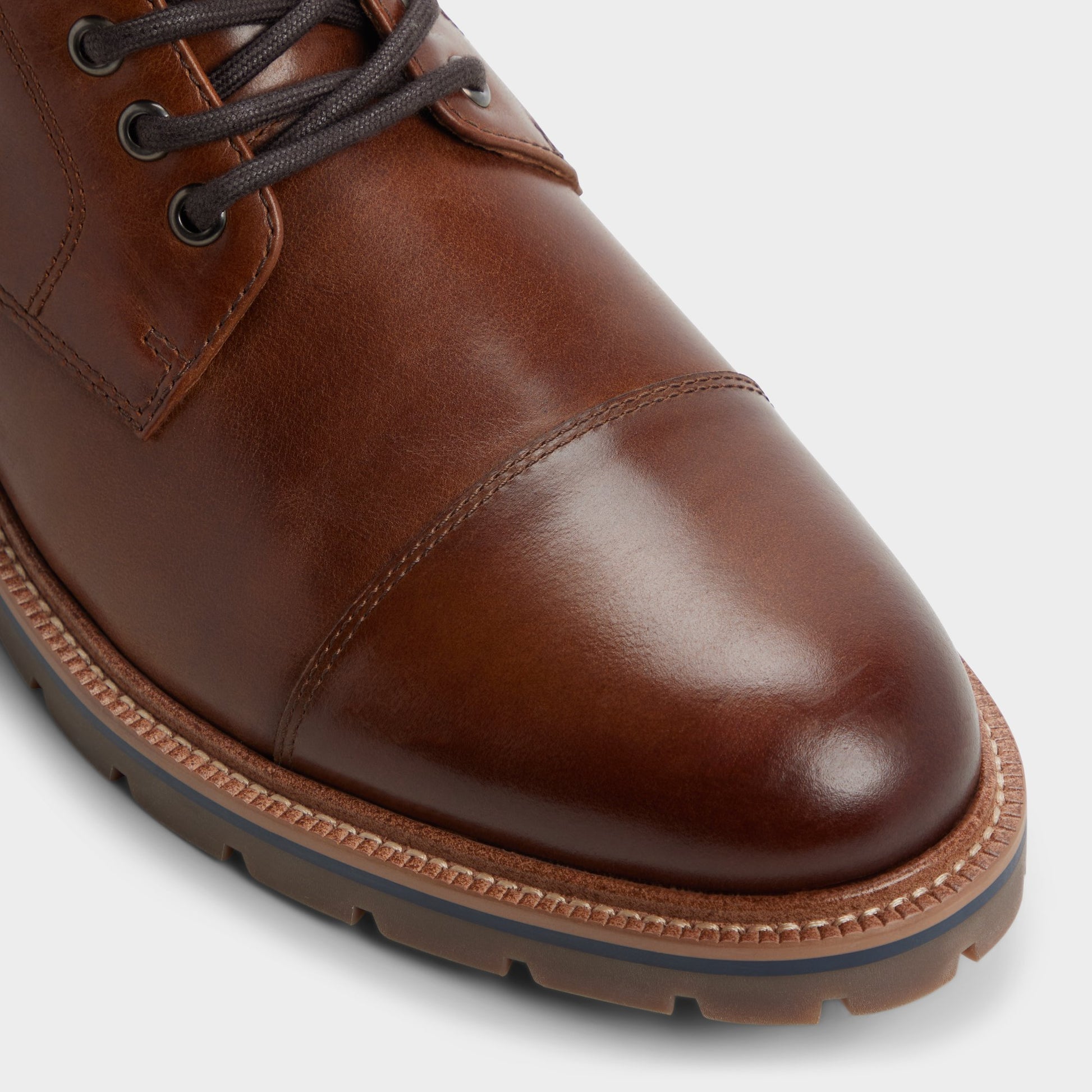 Close-up of the Cognac Darion Combat boot