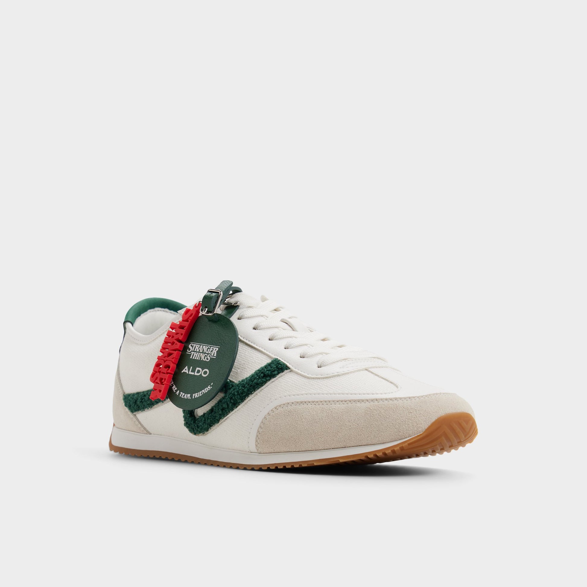Three-quarter angle of White Hawkinshigh Men's sneaker's front side