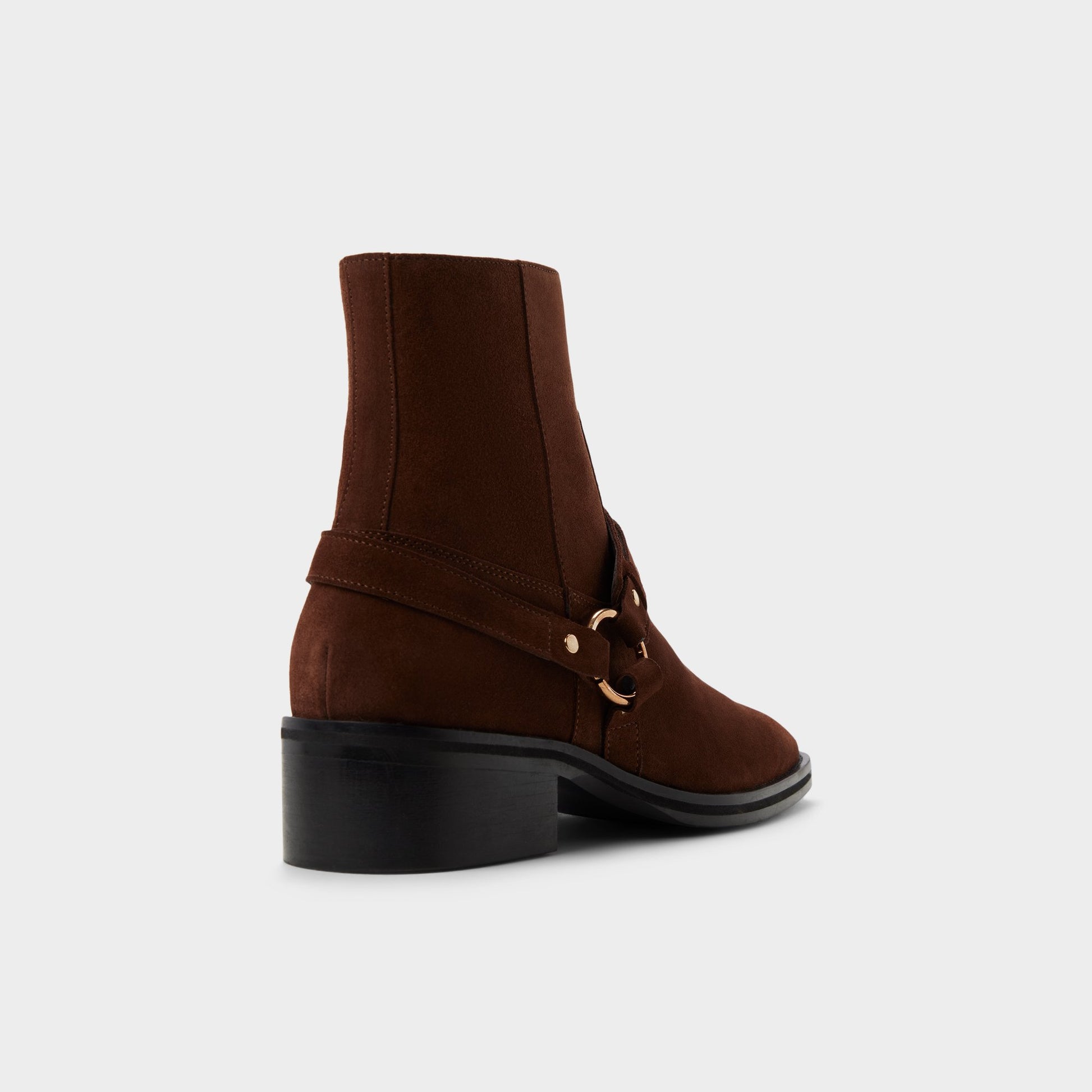 Three-quarter angle of Dark Brown Marcos Ankle boot's back side