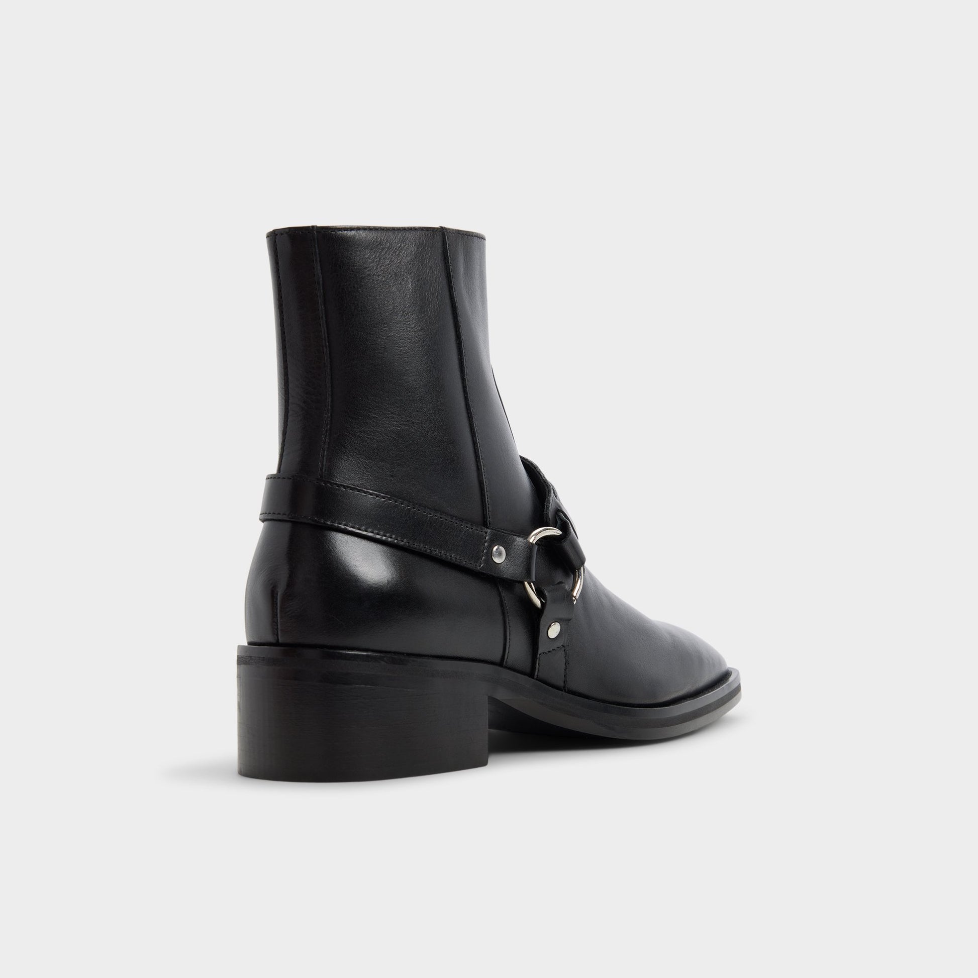 Three-quarter angle of Black Marcos Ankle boot's back side