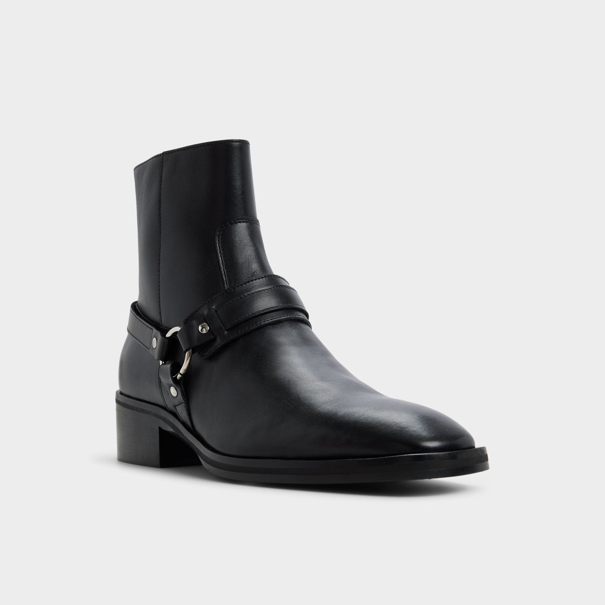 Three-quarter angle of Black Marcos Ankle boot's front side