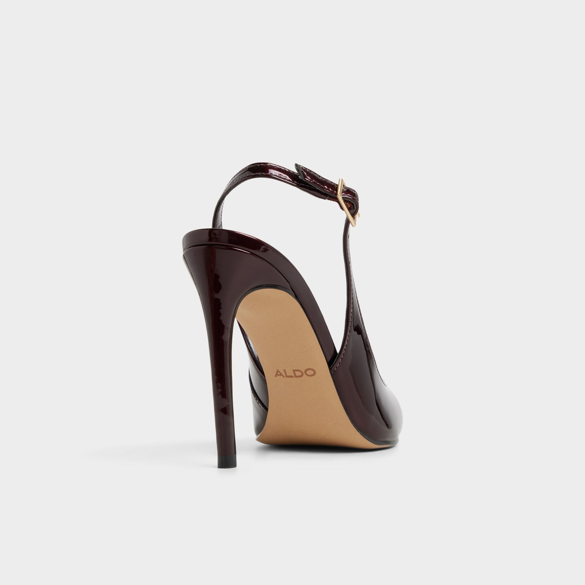 Three-quarter angle of Dark Brown Stessysling Slingback heel's back side