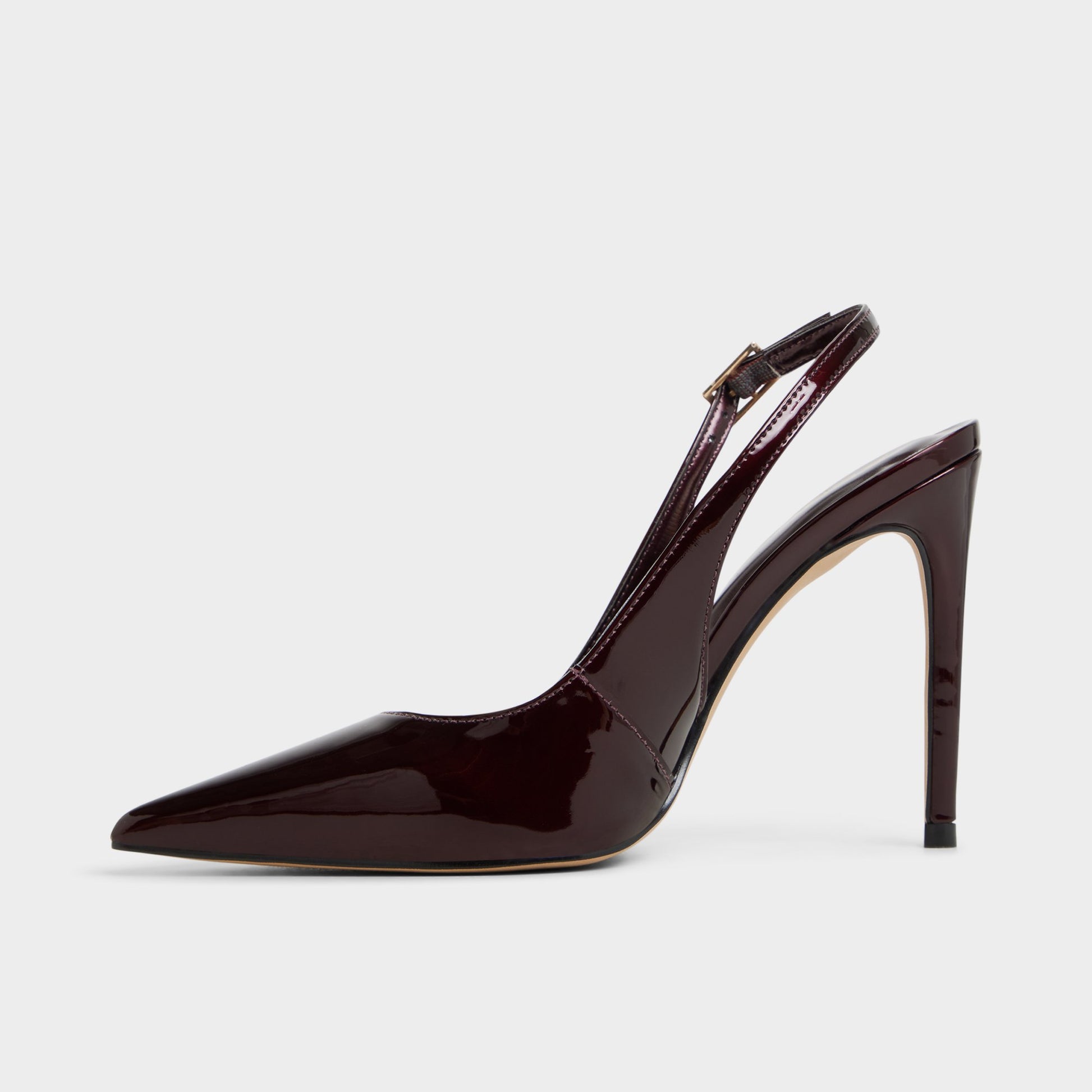 Side view of Dark Brown Stessysling Slingback heel