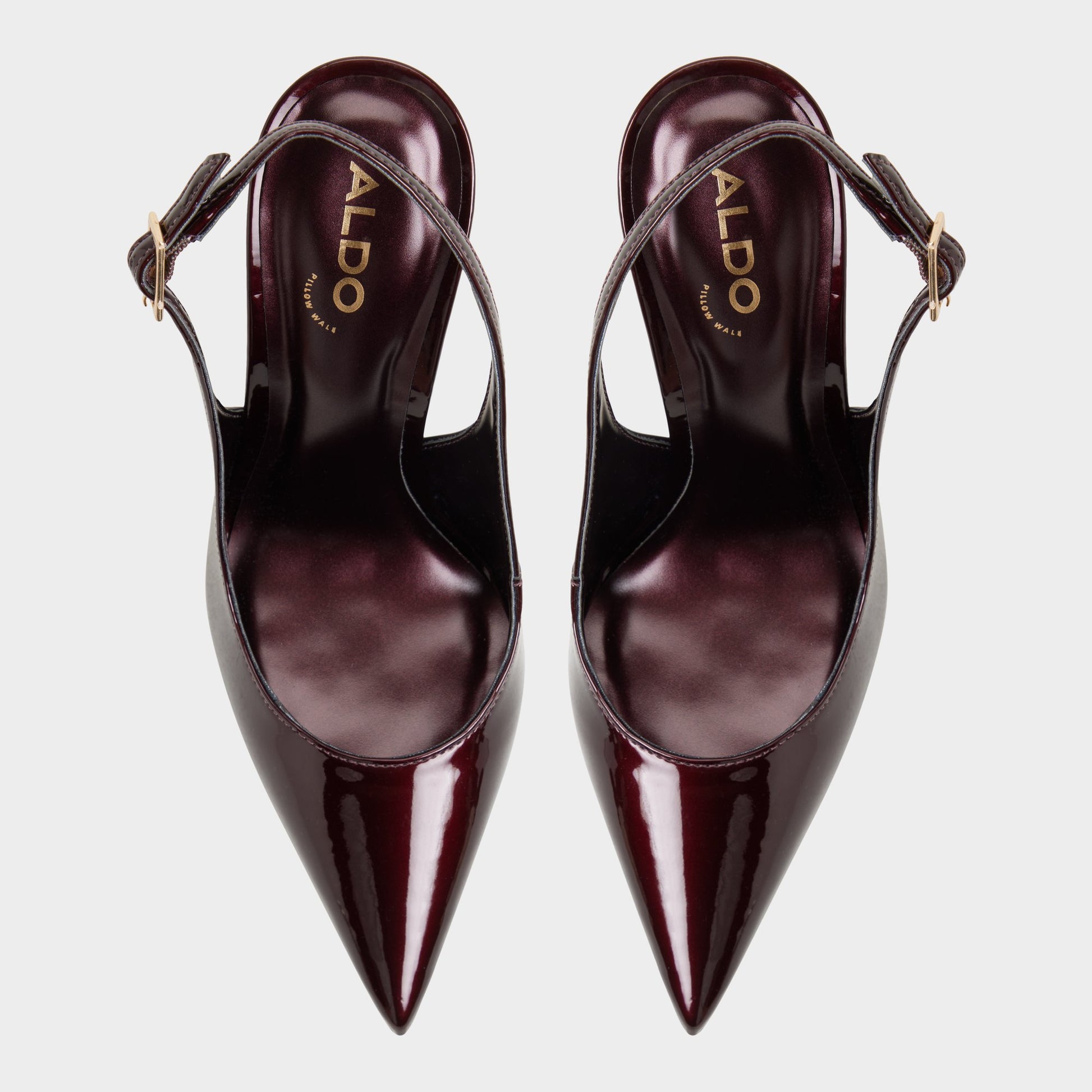 Top-down view of the Dark Brown Stessysling Slingback heel