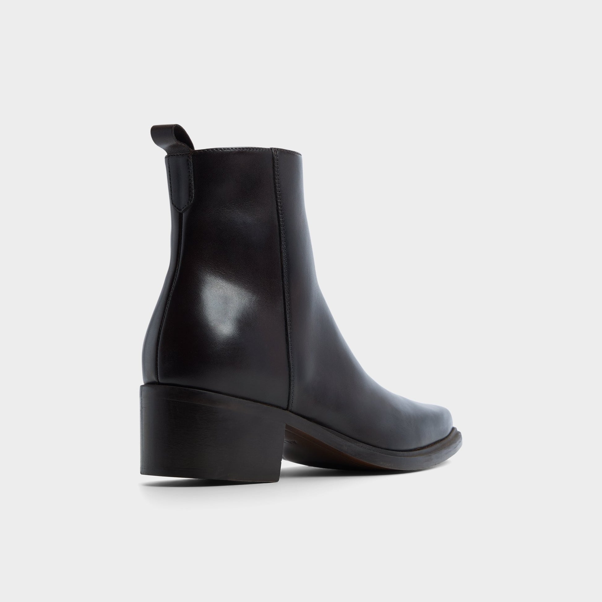 Three-quarter angle of Dark Brown Zappa Ankle boot's back side