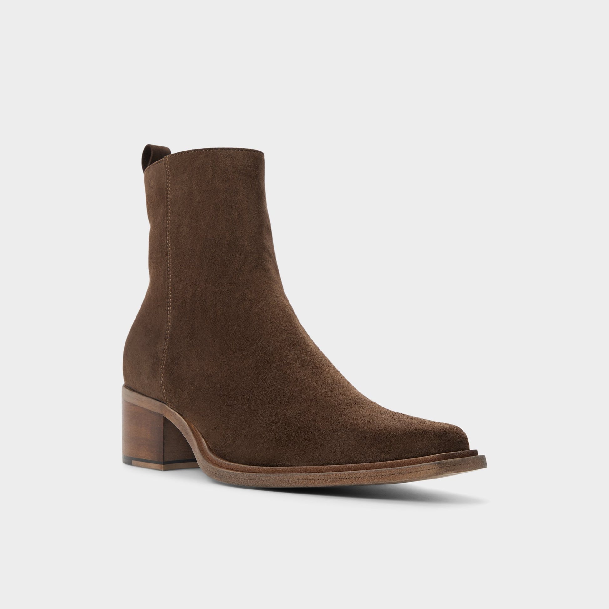 Three-quarter angle of Taupe Zappa Ankle boot's front side
