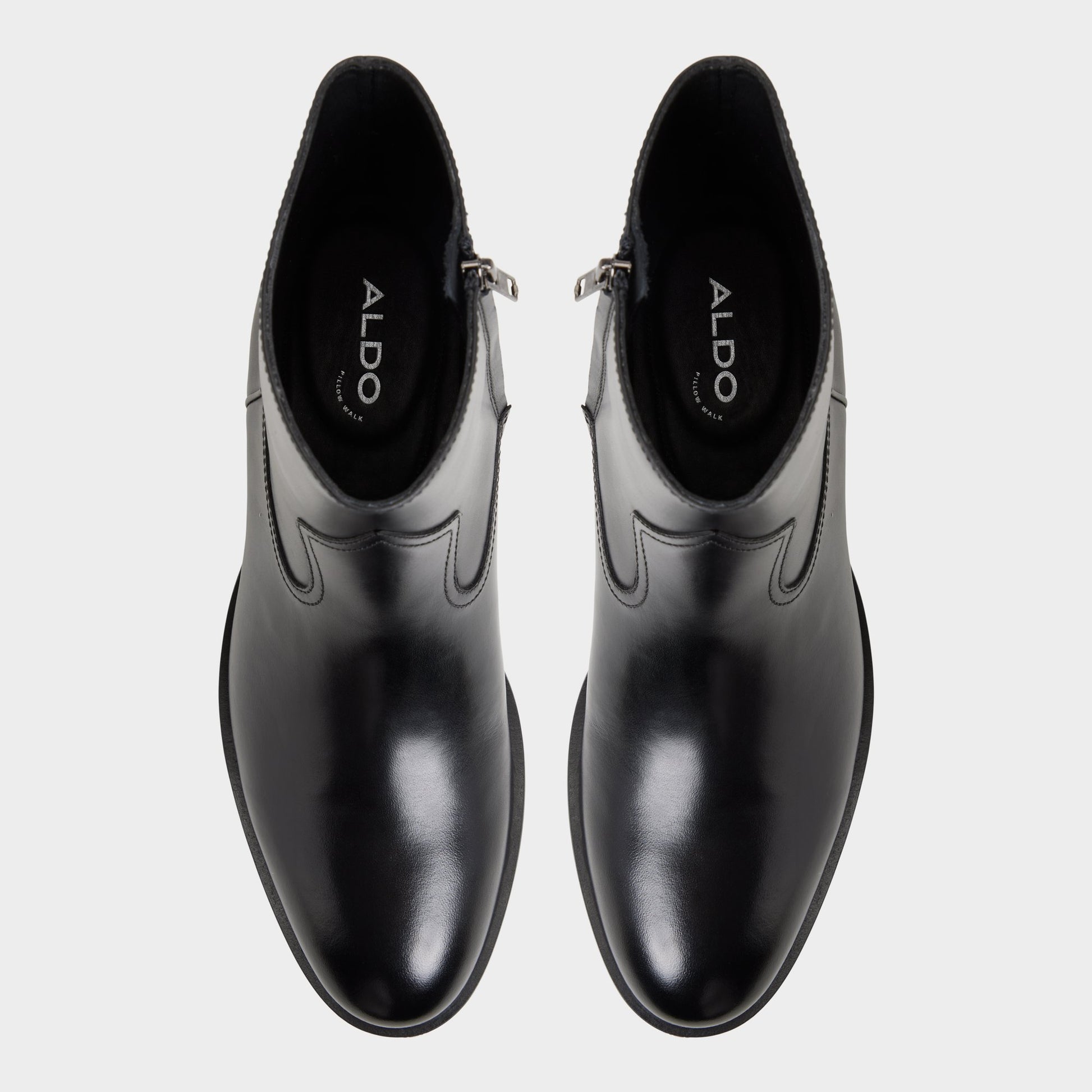 Top-down view of the Black Calix Ankle boot
