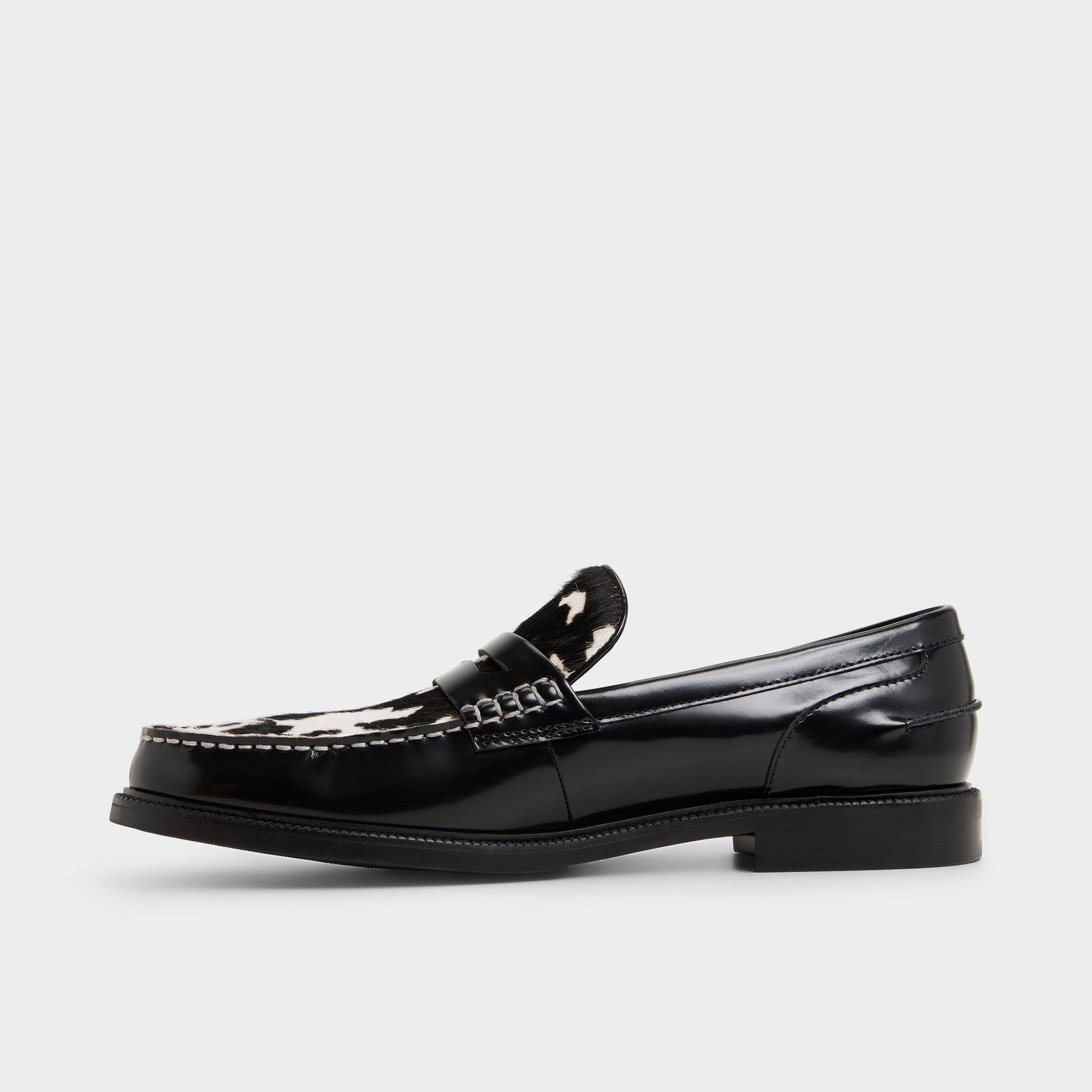 Side view of Black combo Kieran Loafer