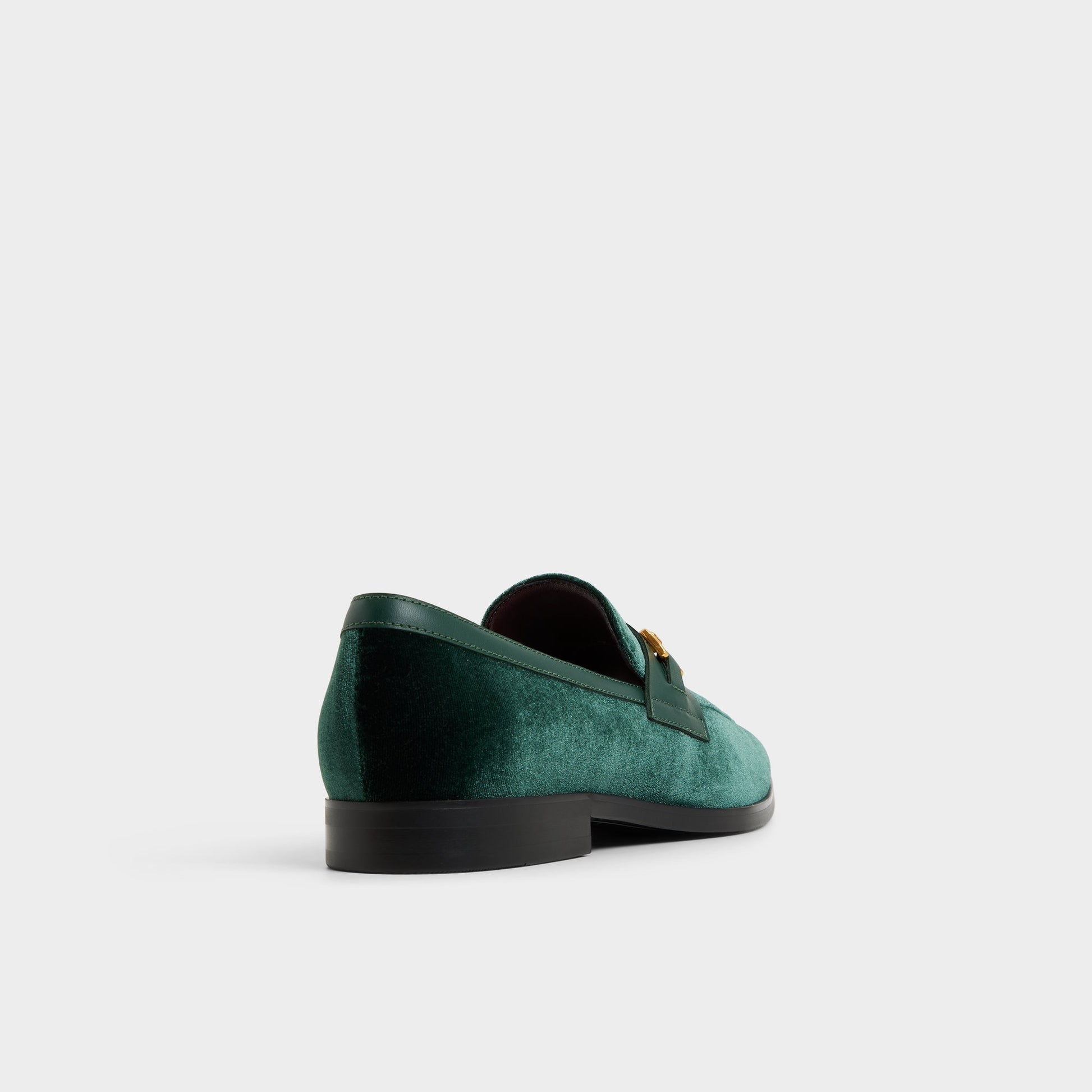 Three-quarter angle of Dark green Samuel Loafer's back side