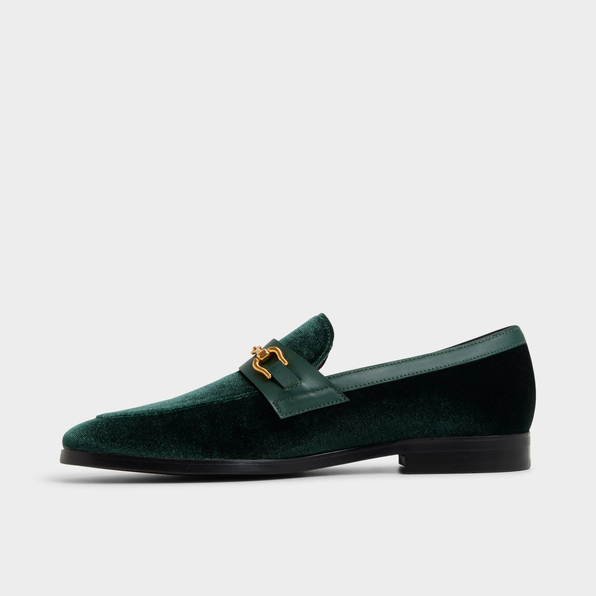 Side view of Dark green Samuel Loafer