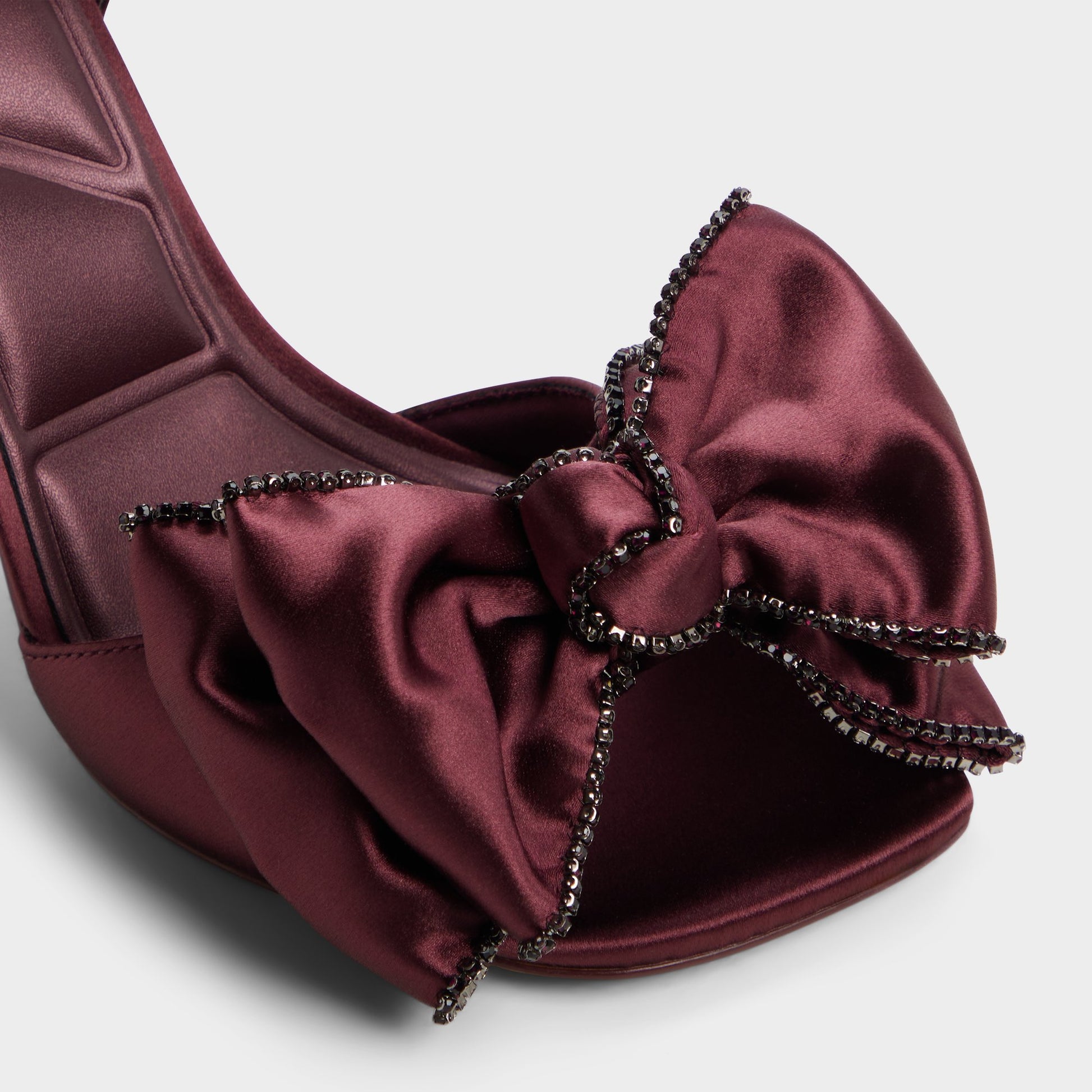 Close-up of the Bordo Tinsel Strappy heeled sandal
