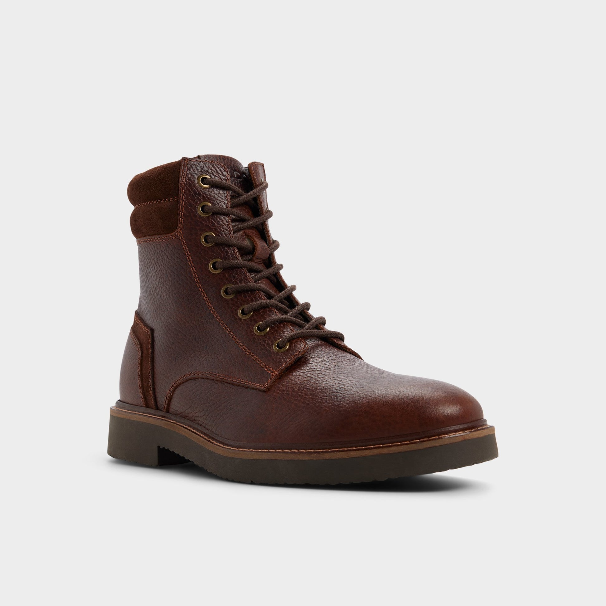 Three-quarter angle of Brown Kaisonn Lace-up boot's front side