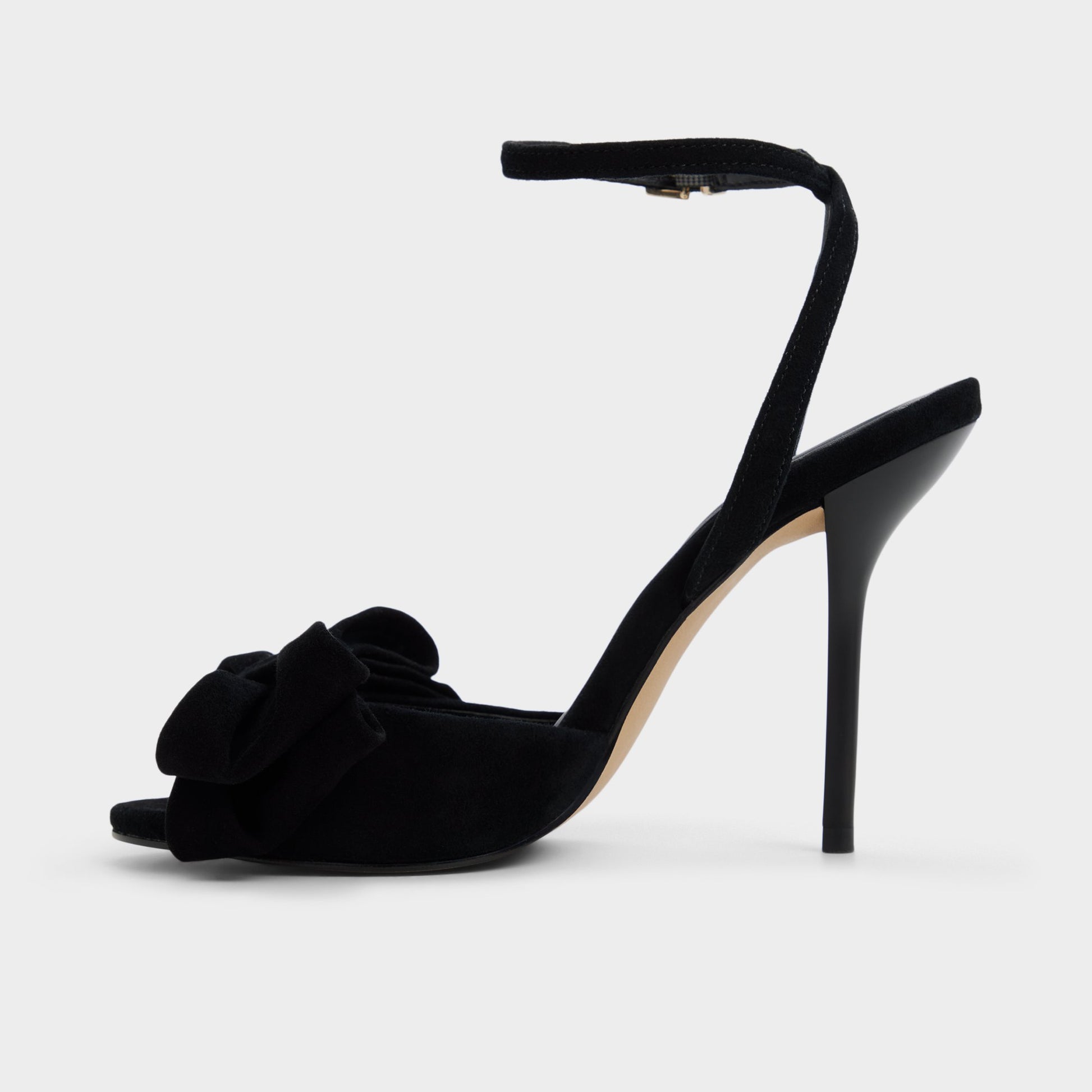 Side view of Other Black Tinsletta Strappy heeled sandal