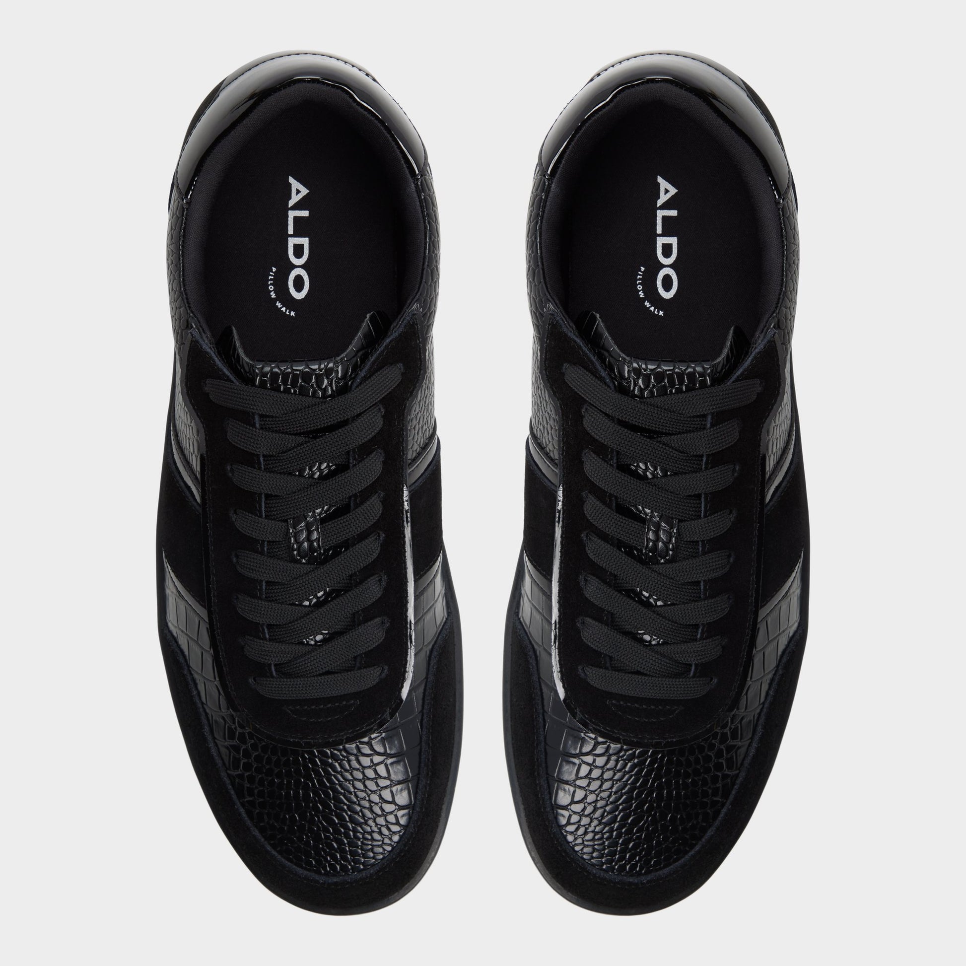 Top-down view of the Black Combo Uptown Low top sneaker