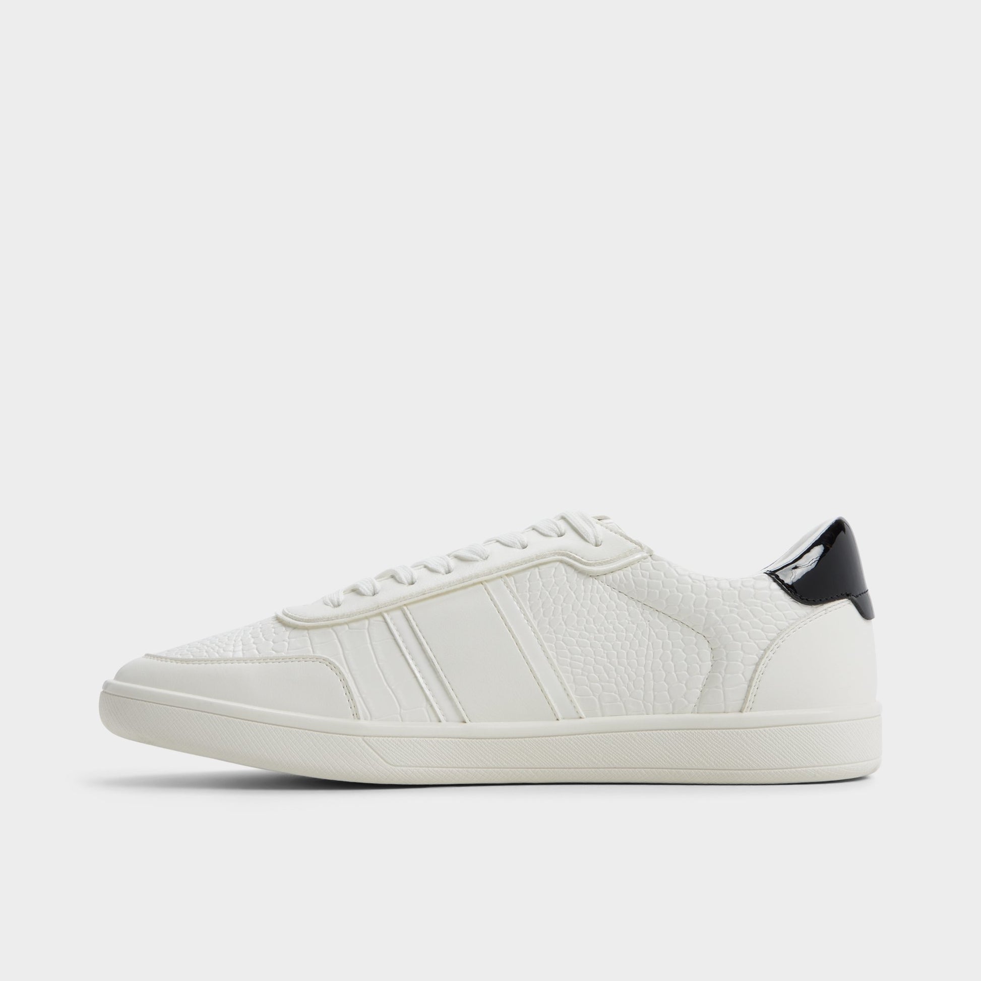 Side view of White Combo Uptown Low top sneaker