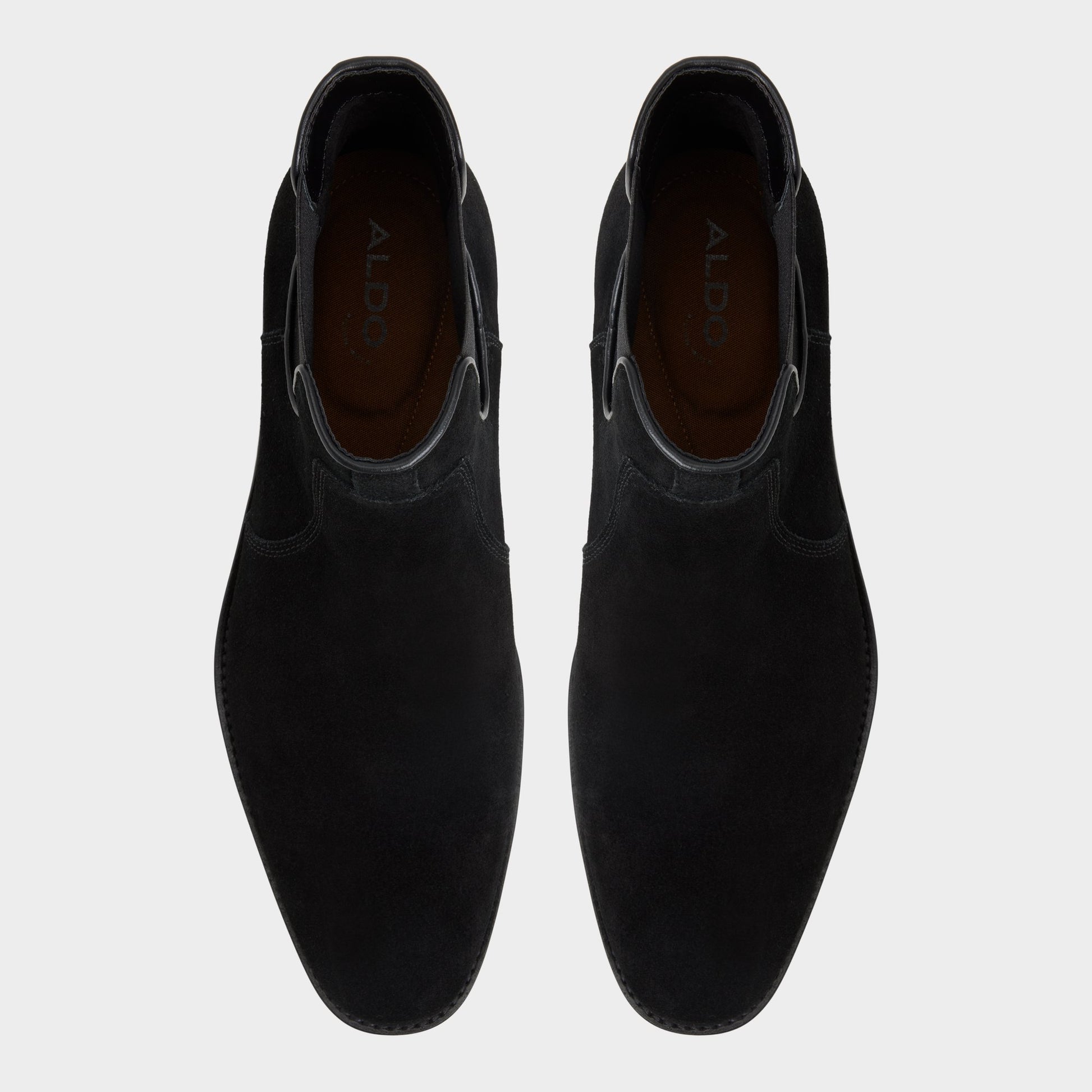 Top-down view of the Other Black Hunter Chelsea boot