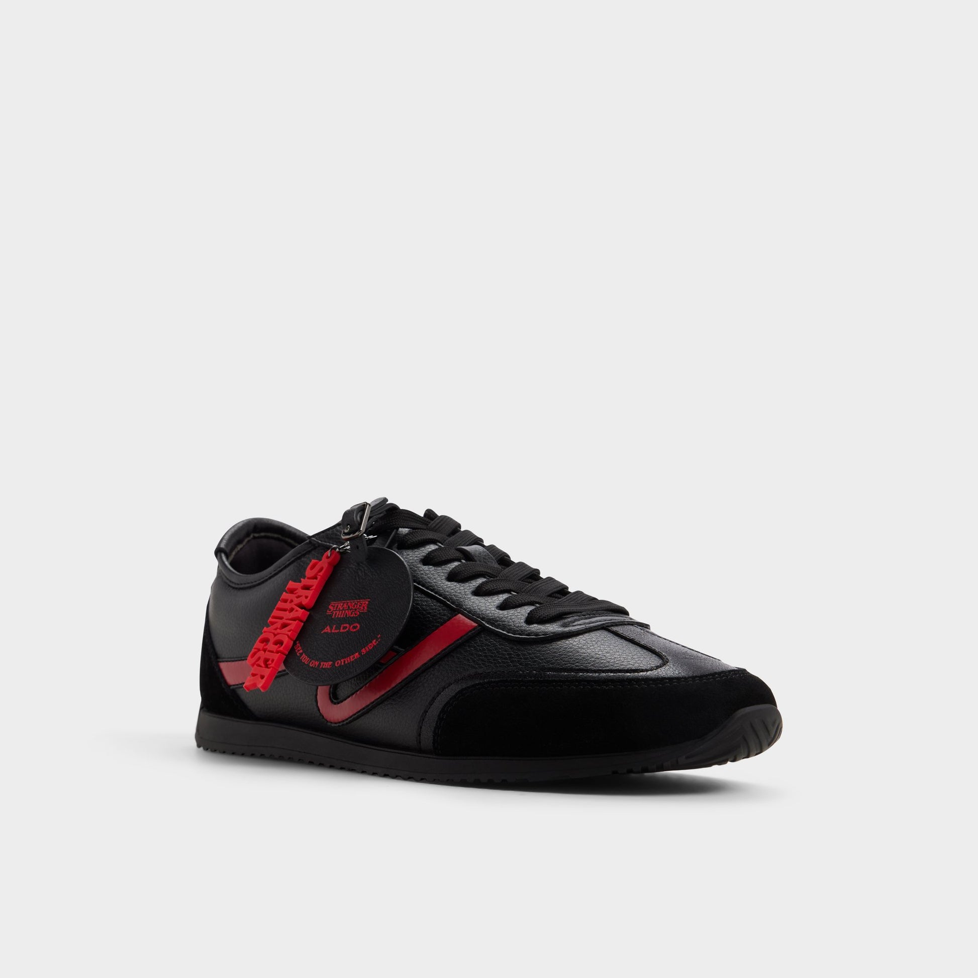 Three-quarter angle of Black Hellfireclub Men's sneaker's front side
