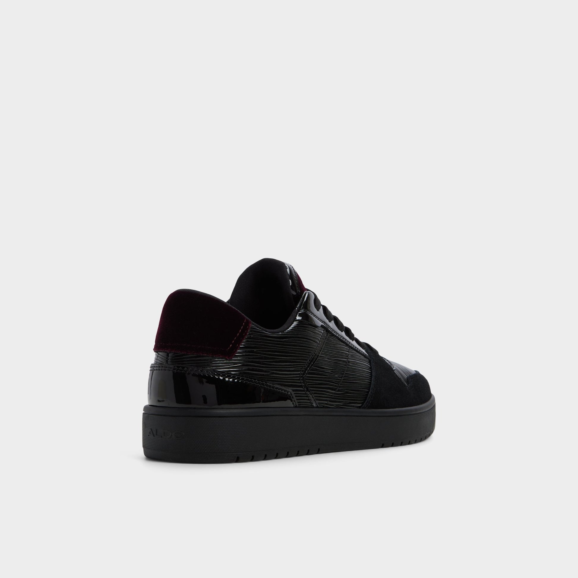 Three-quarter angle of Black Combo Zethan Low top sneaker's back side