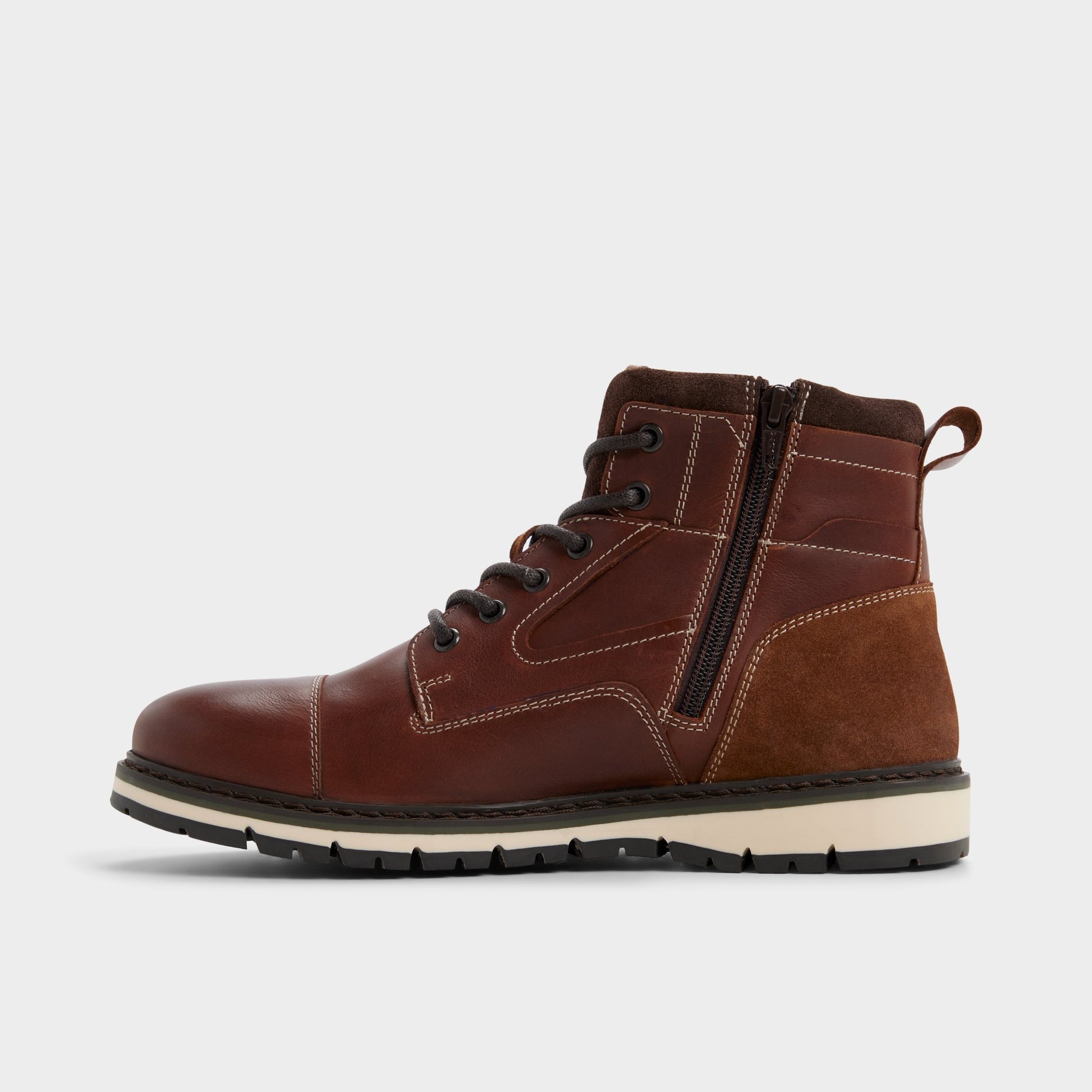 Side view of Cognac Armie Lace-up boot