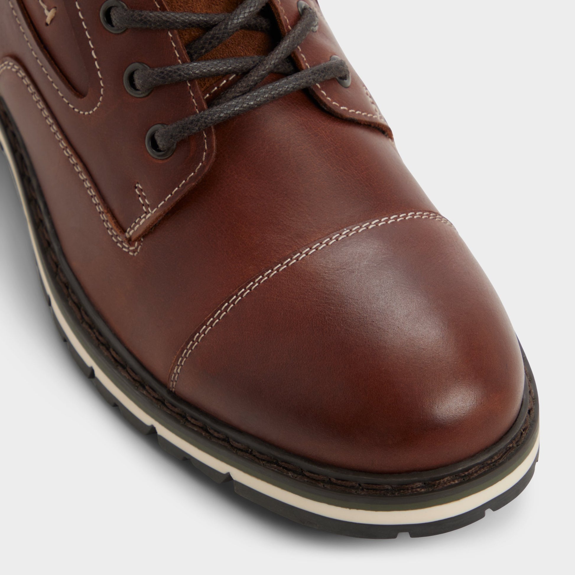 Close-up of the Cognac Armie Lace-up boot