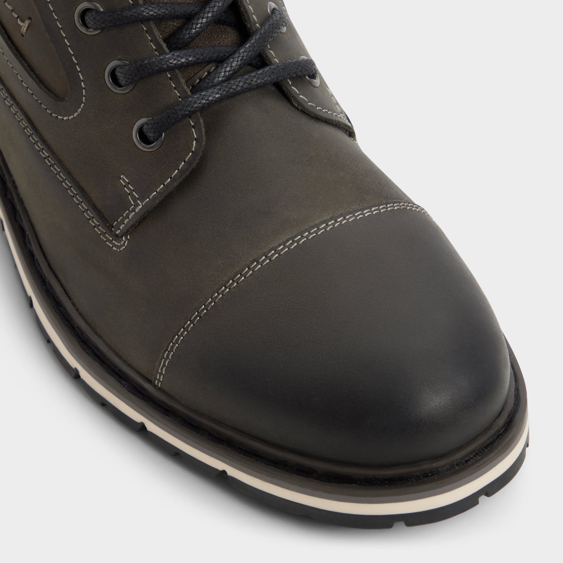 Close-up of the Dark grey Armie Lace-up boot
