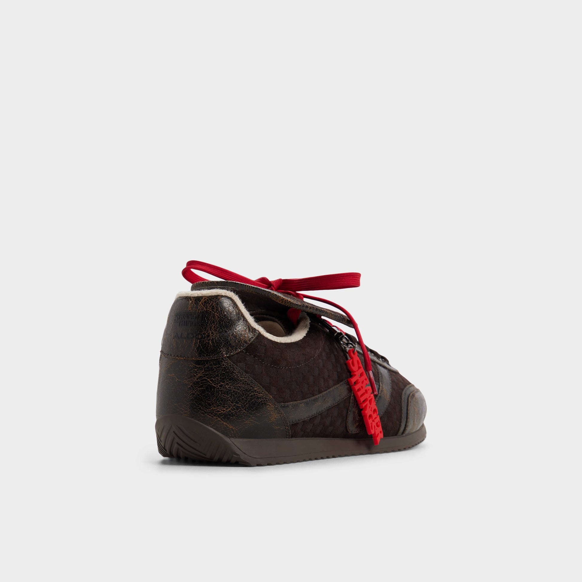 Three-quarter angle of Brown Thevoid Men's sneaker's back side