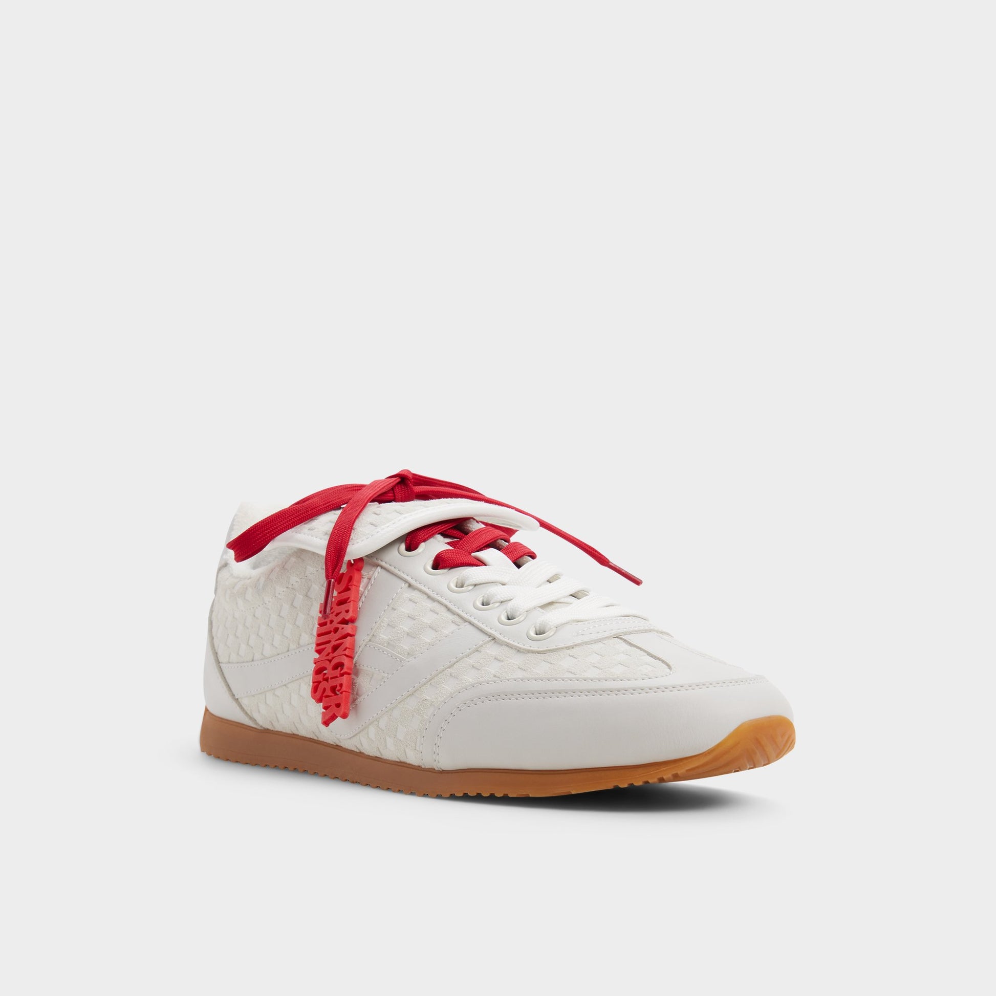 Three-quarter angle of Bone Thevoid Mens sneaker's front side