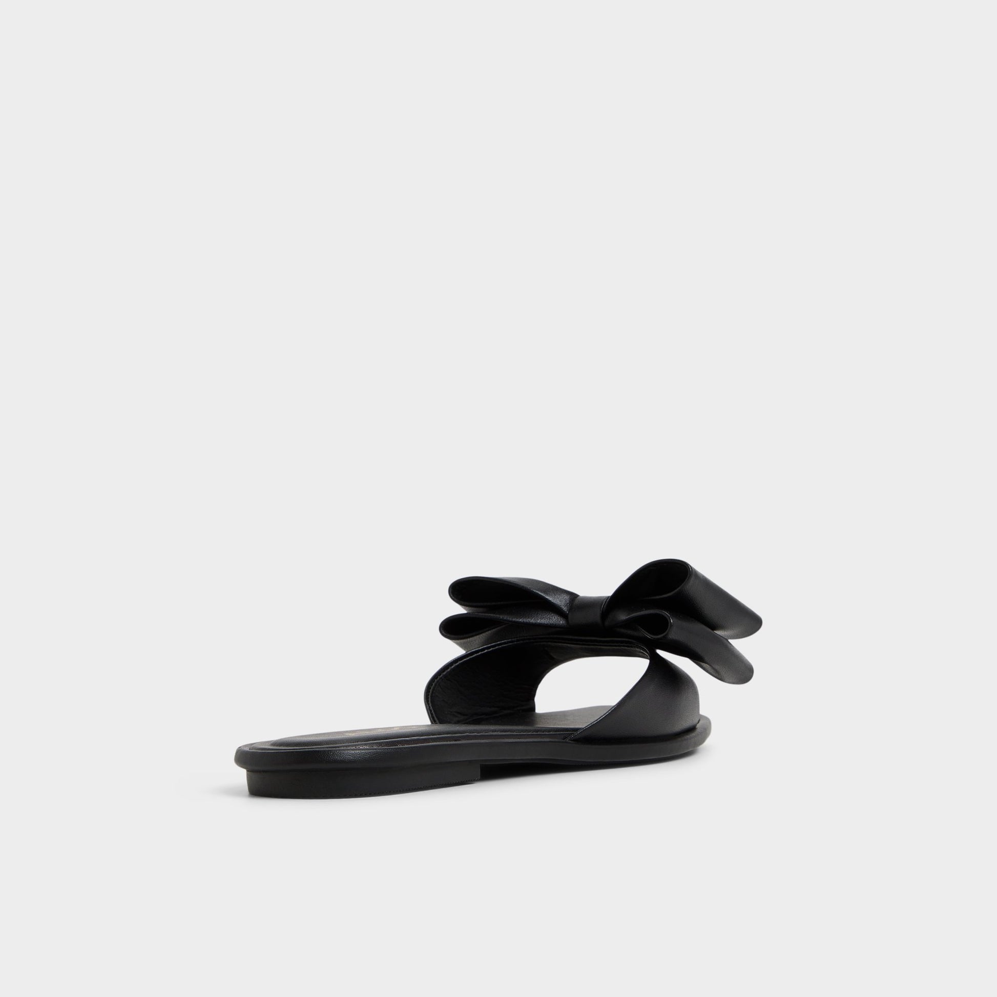 Three-quarter angle of Black Bowetta Slide sandal's back side
