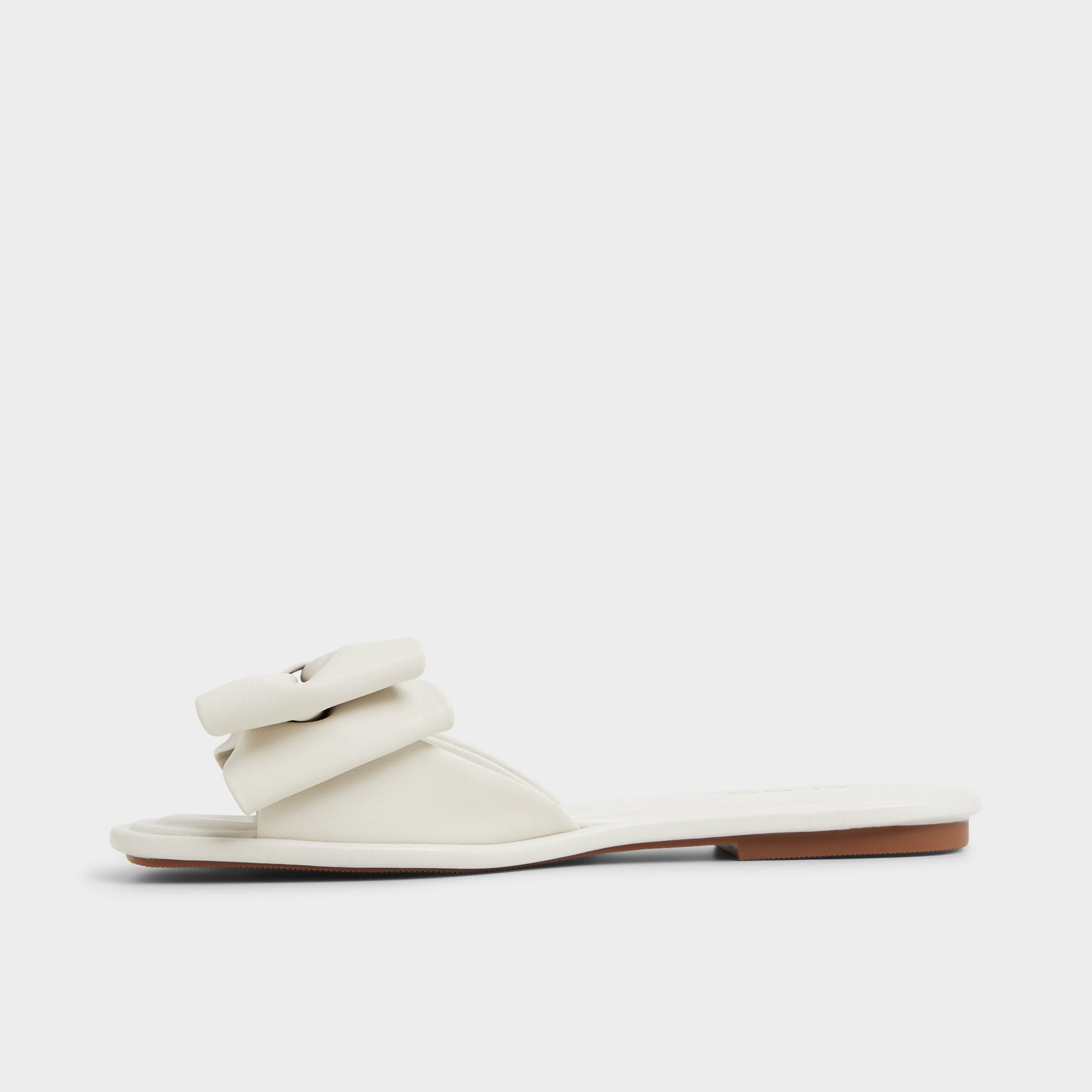 Side view of Other White Bowetta Slide sandal