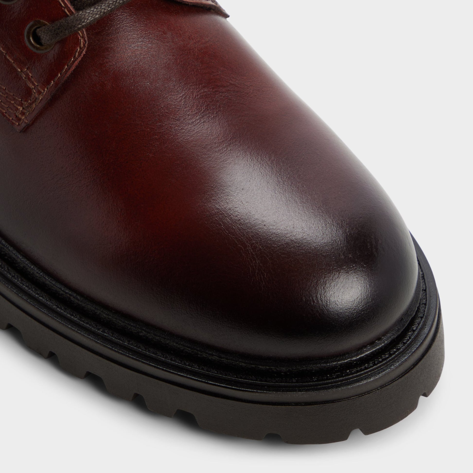 Close-up of the Medium brown Draco Combat boot
