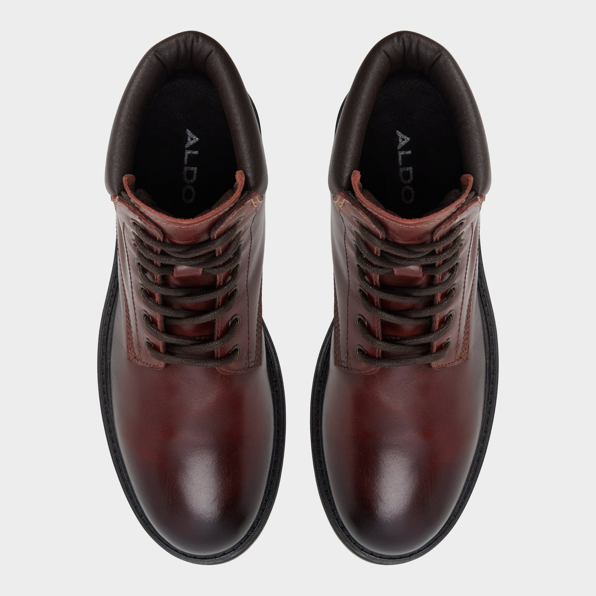 Top-down view of the Medium brown Draco Combat boot