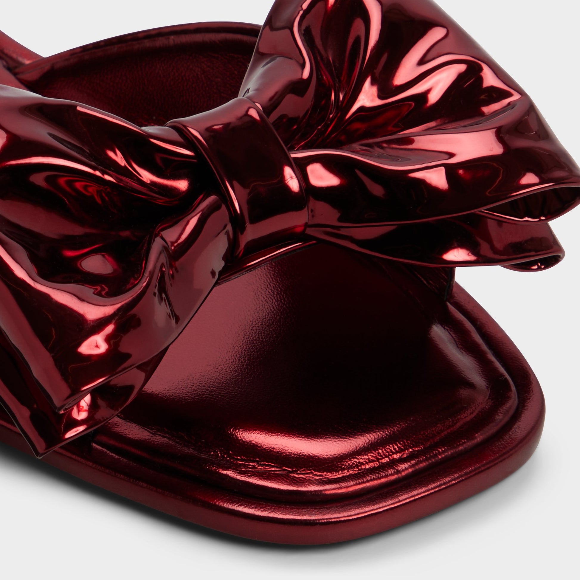 Close-up of the Medium Red Bowetta Slide sandal