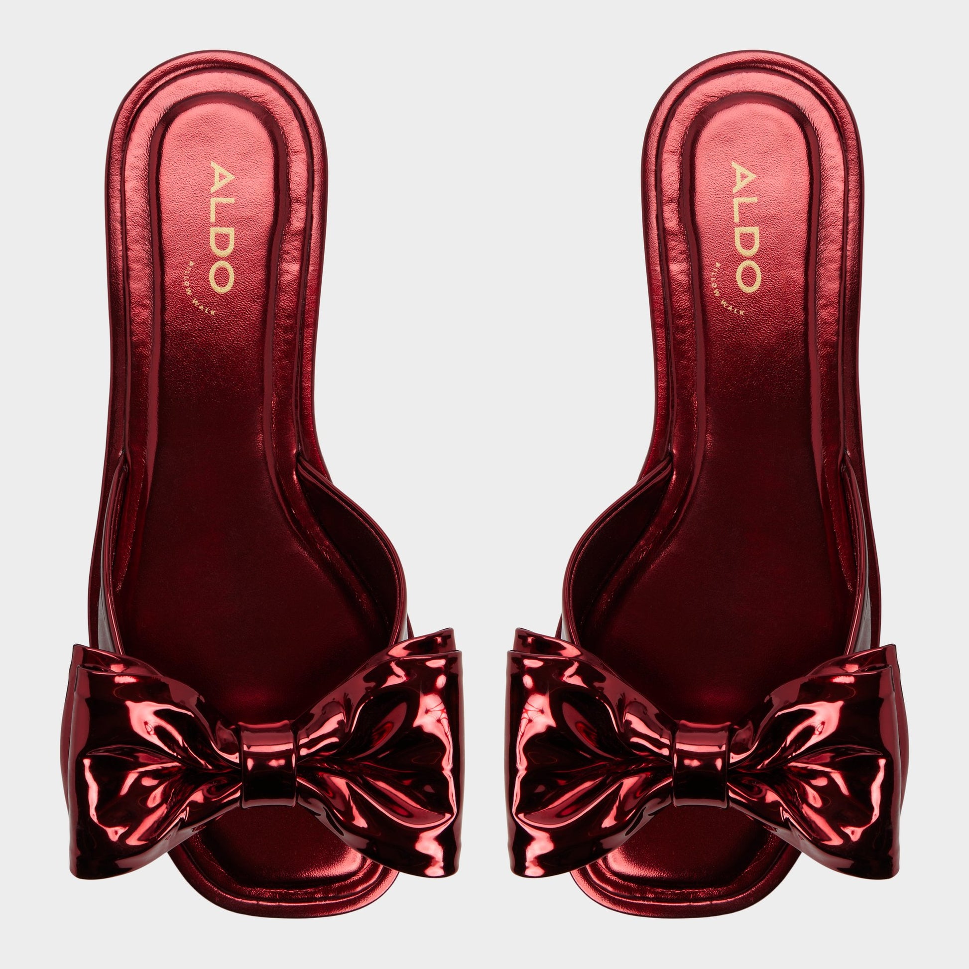 Top-down view of the Medium Red Bowetta Slide sandal