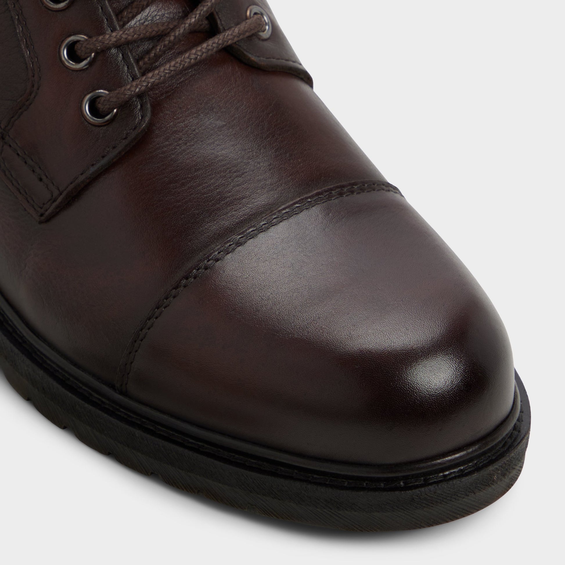 Close-up of the Brown Quaid Lace-up boot