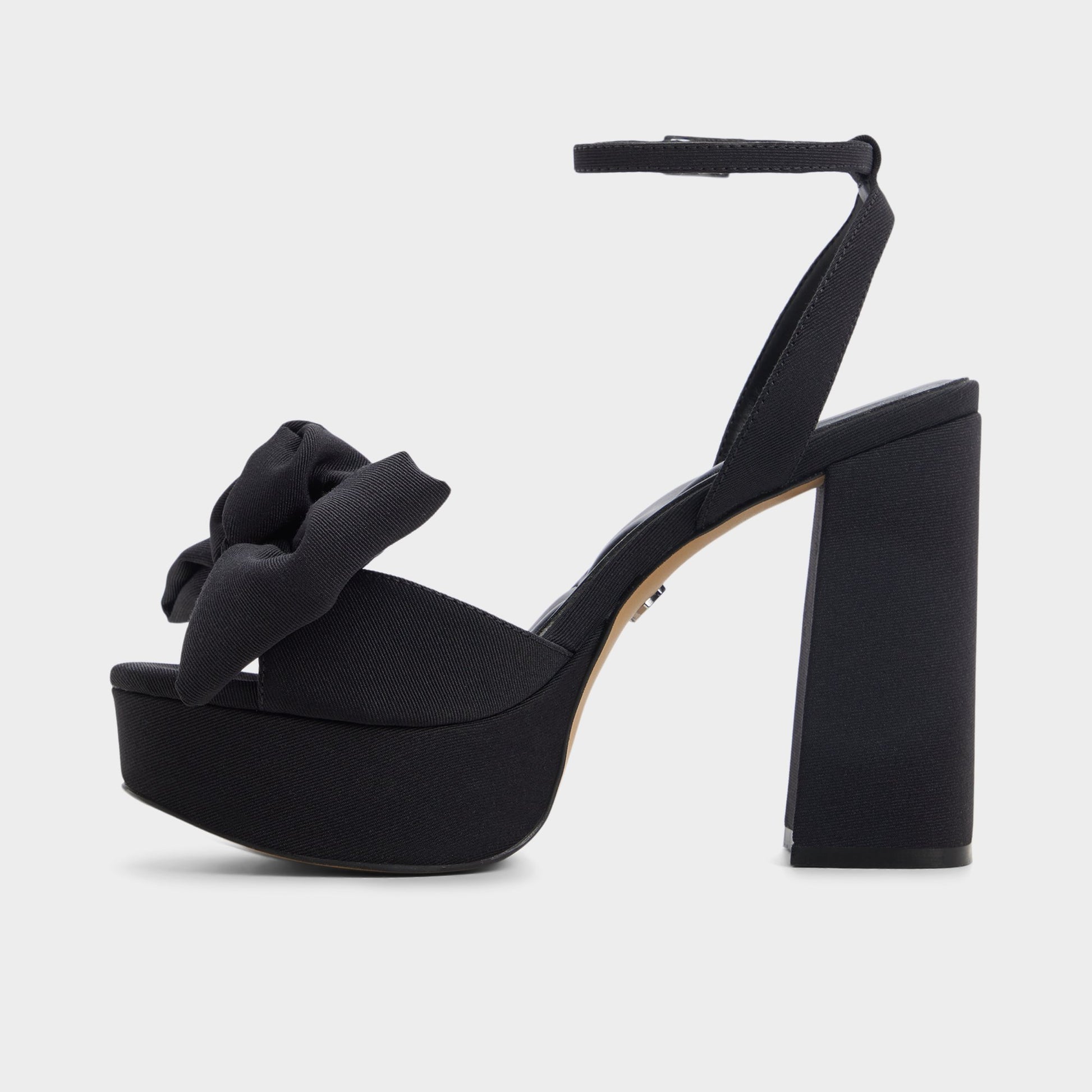 Side view of Black Luscious Heeled sandal