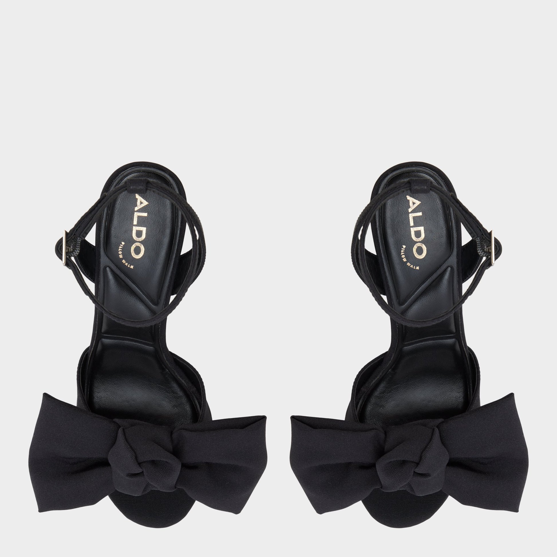 Top-down view of the Black Luscious Heeled sandal