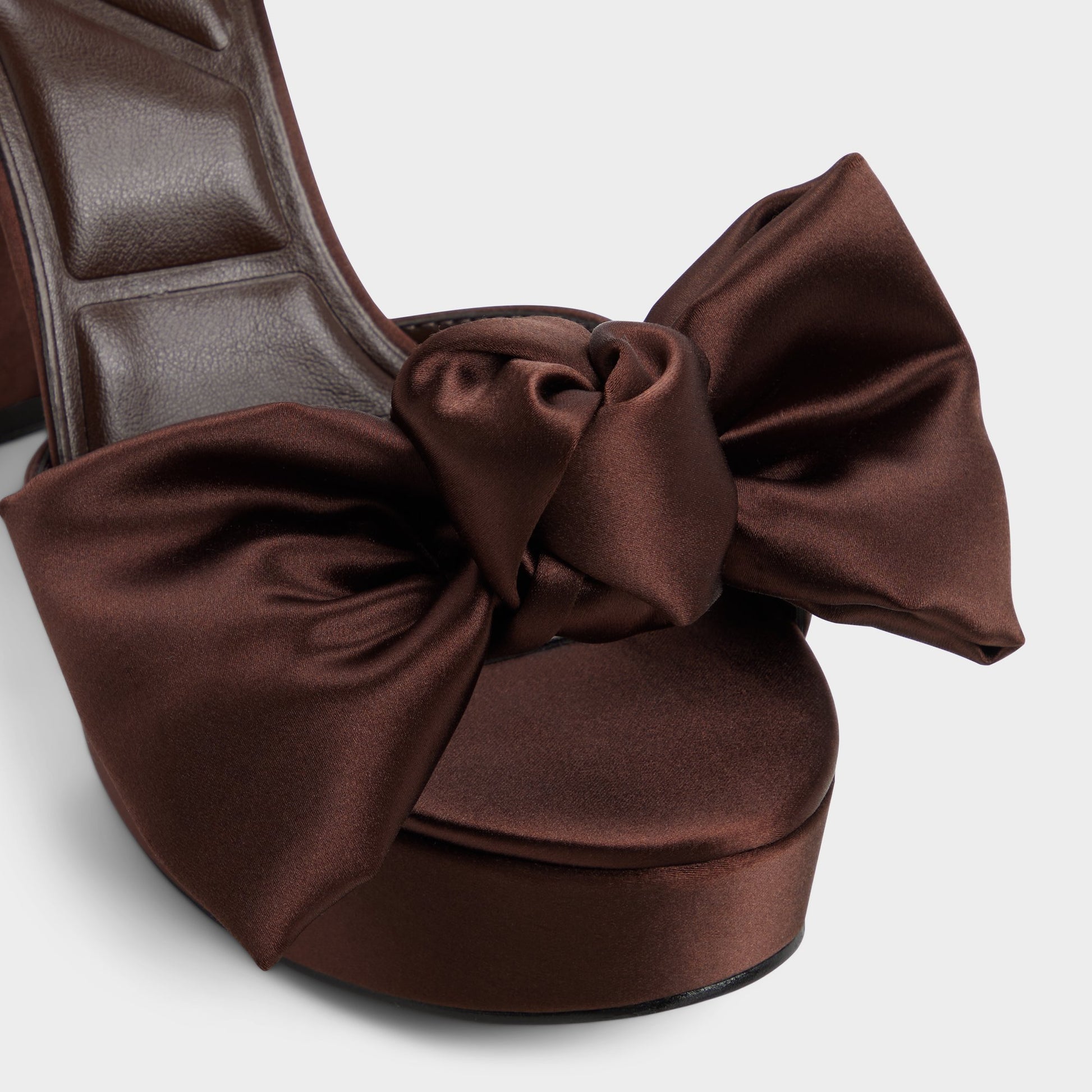 Close-up of the Dark Brown Luscious Strappy heeled sandal