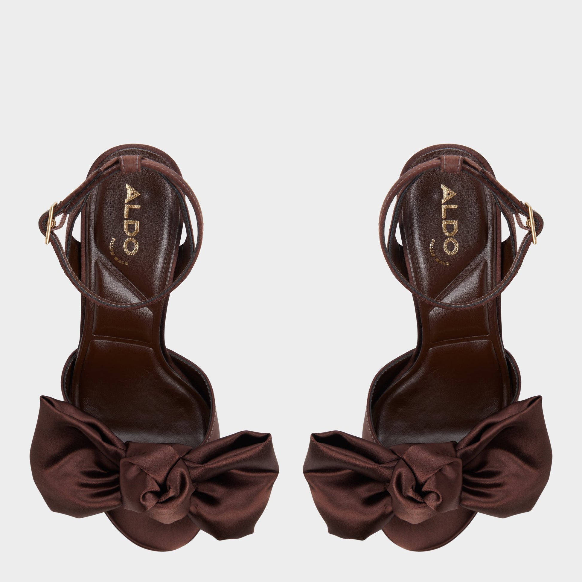 Top-down view of the Dark Brown Luscious Strappy heeled sandal