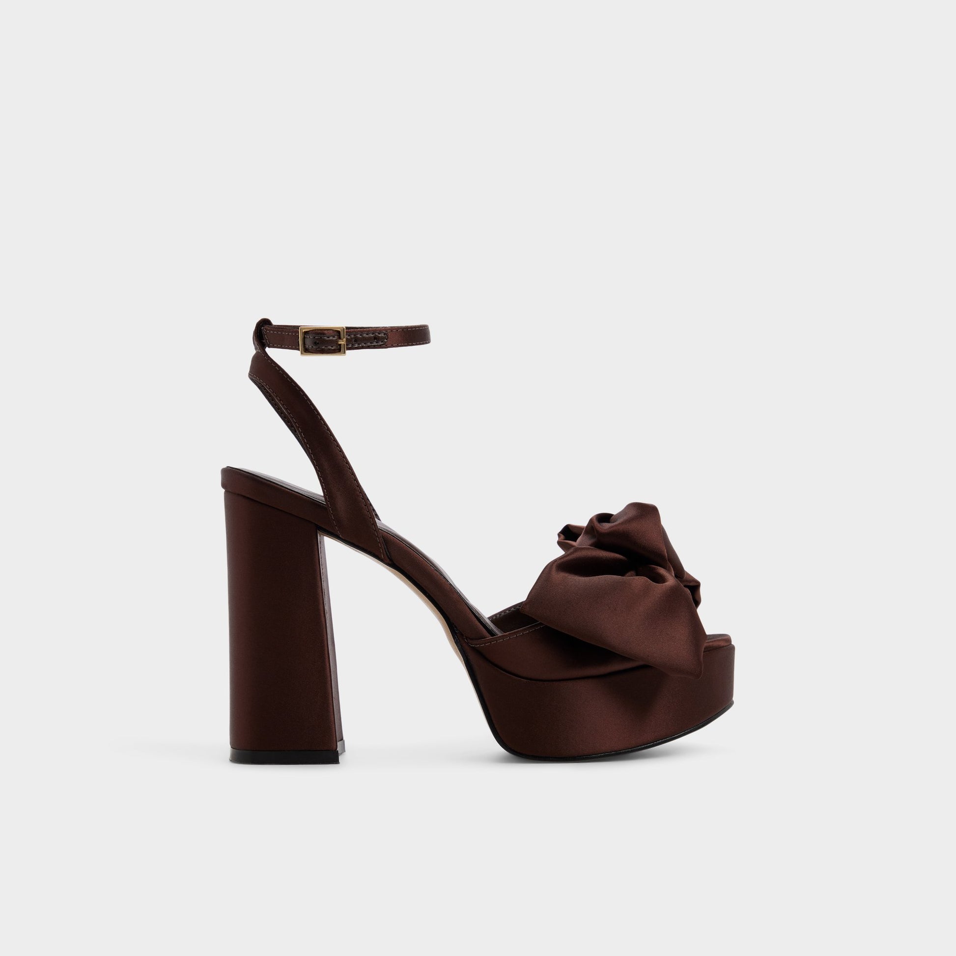 Main View of Dark Brown Luscious Strappy heeled sandal for Womens