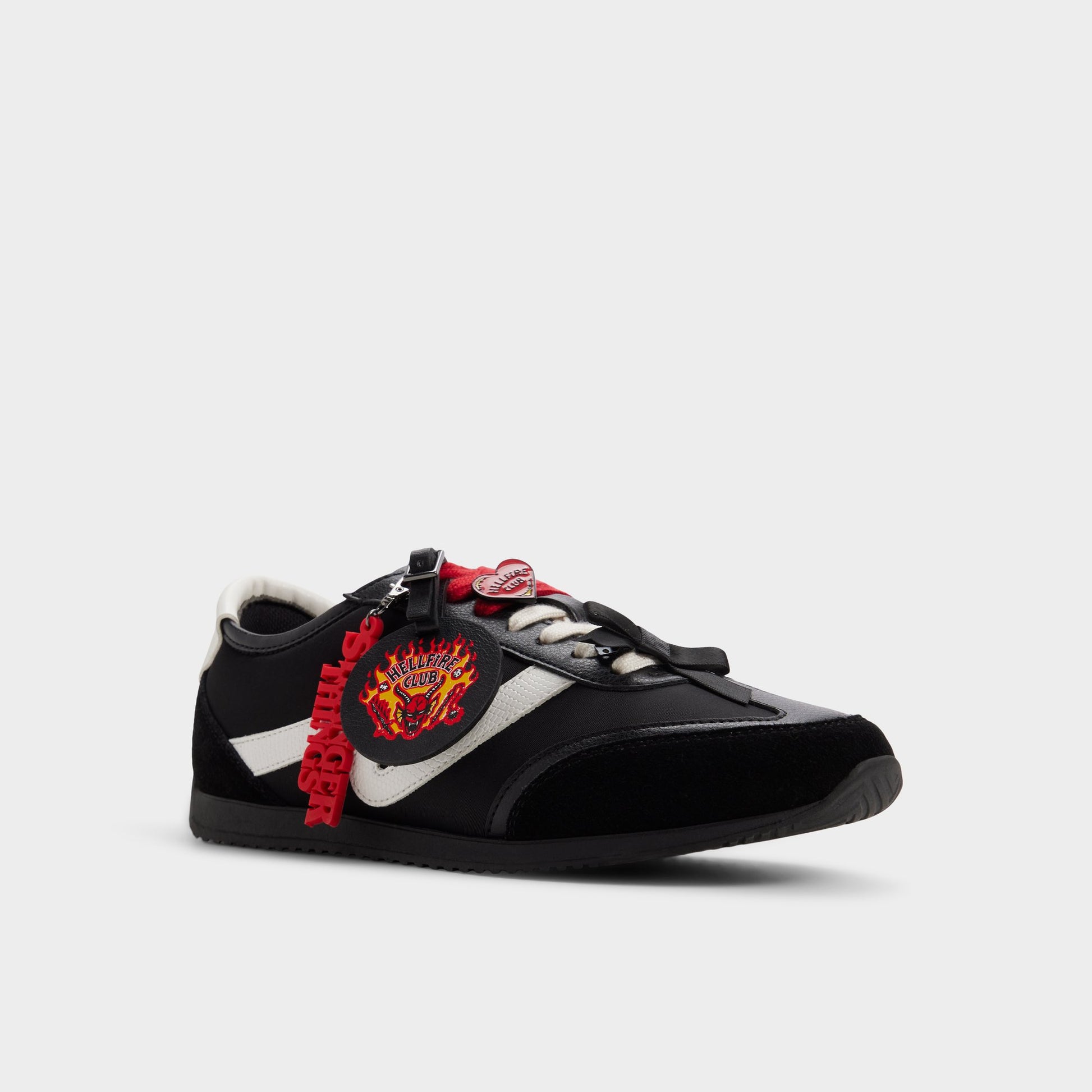 Three-quarter angle of Black Hellfirelives Jogger sneaker's front side